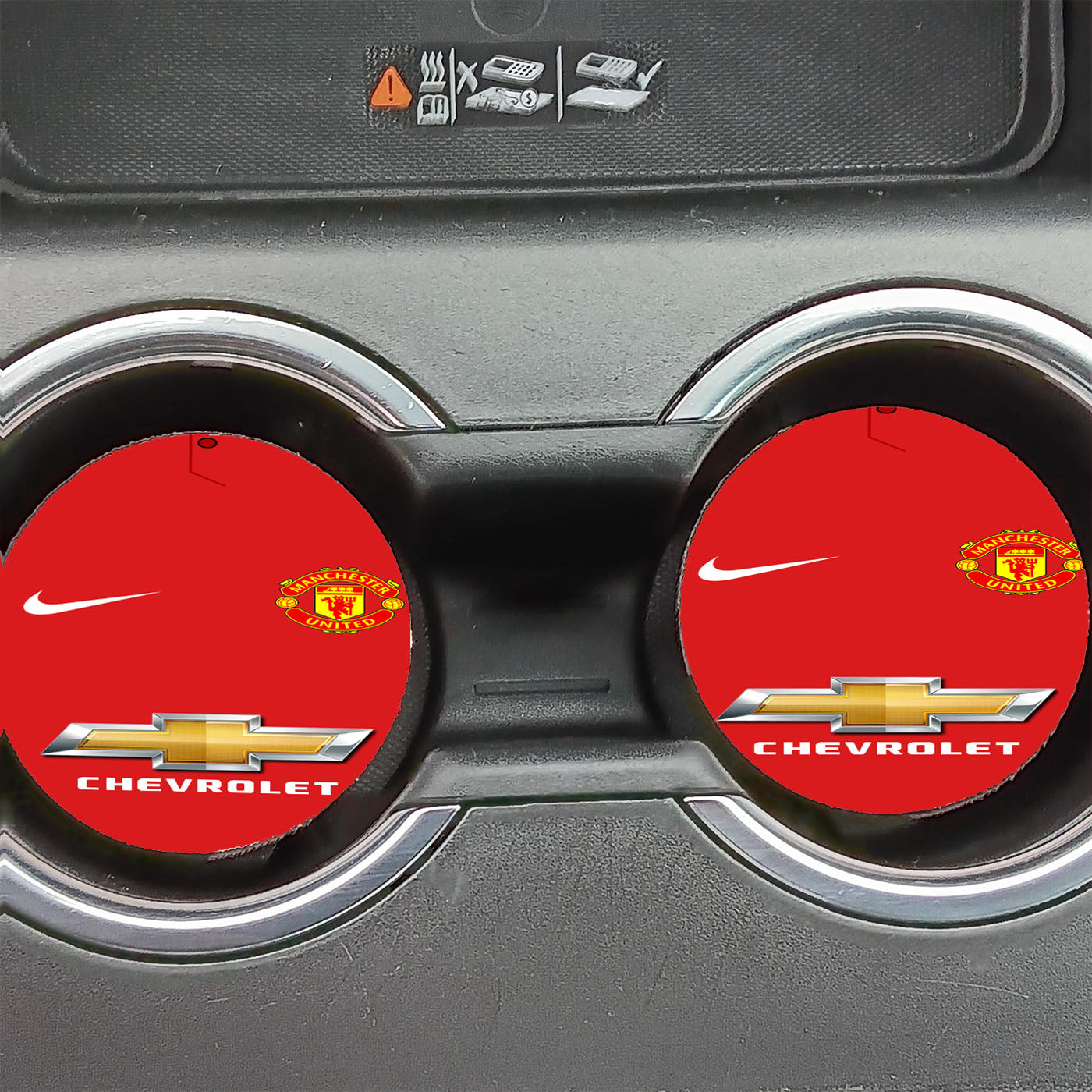 Manchester United Fc Nike Chevrolet Car Coasters