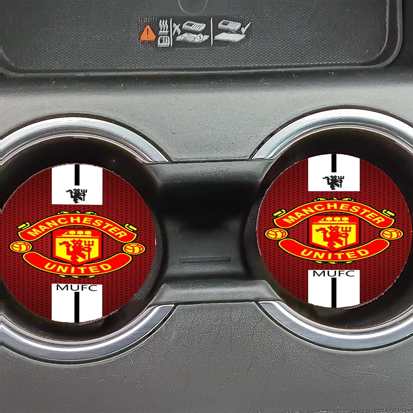 Manchester United Logo Red Fade Car Coasters
