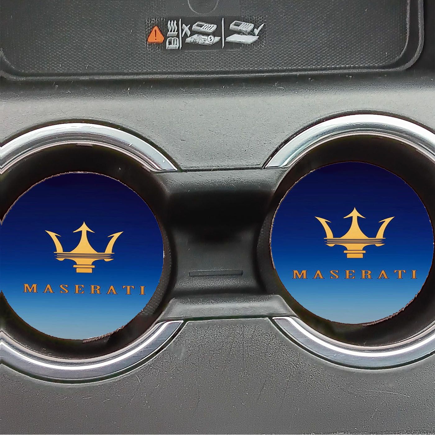 Maserati Gold Logo Car Coasters