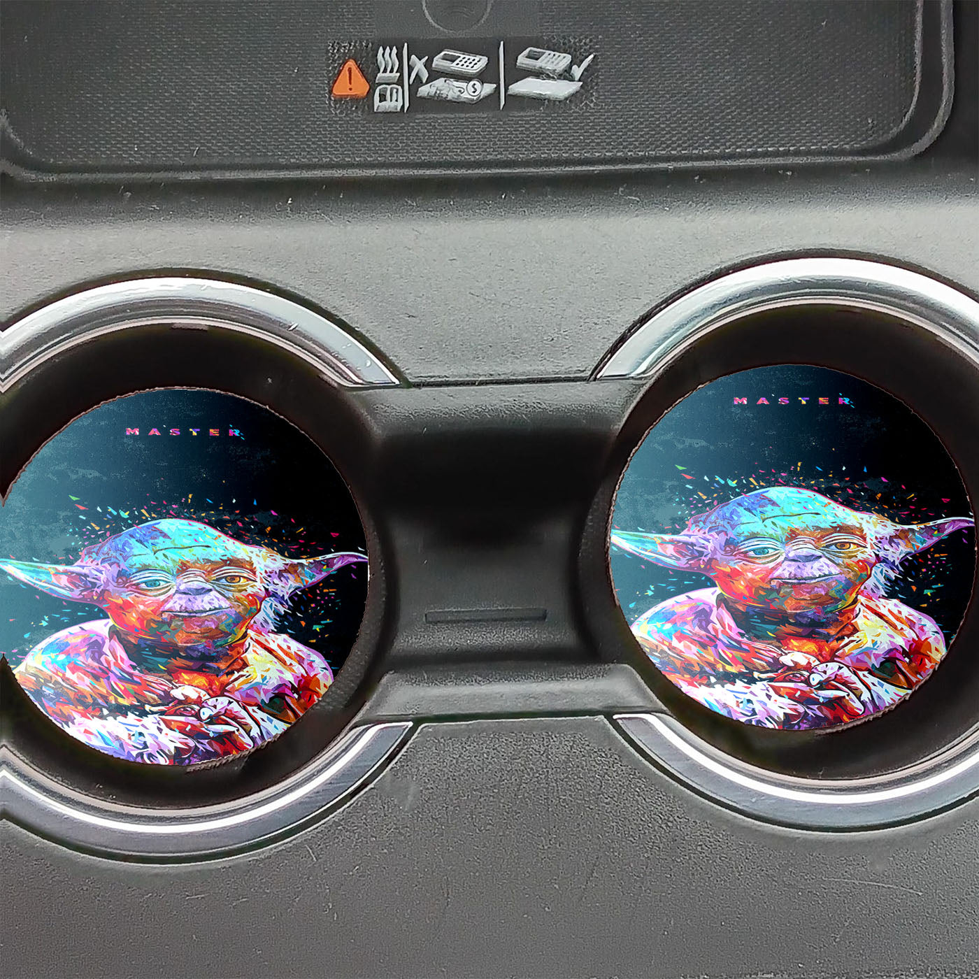 Master Yoda of Star Wars Colorful Car Coasters