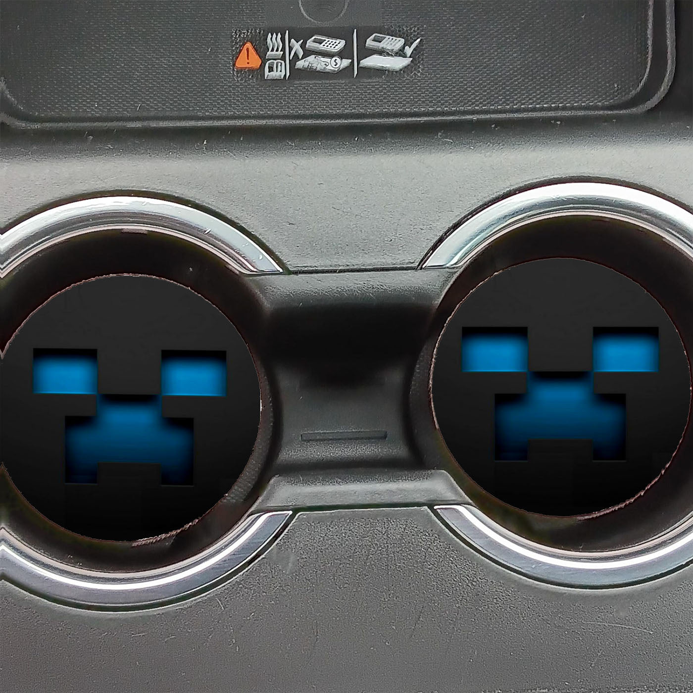 Minecraft Blue Creeper Car Coasters
