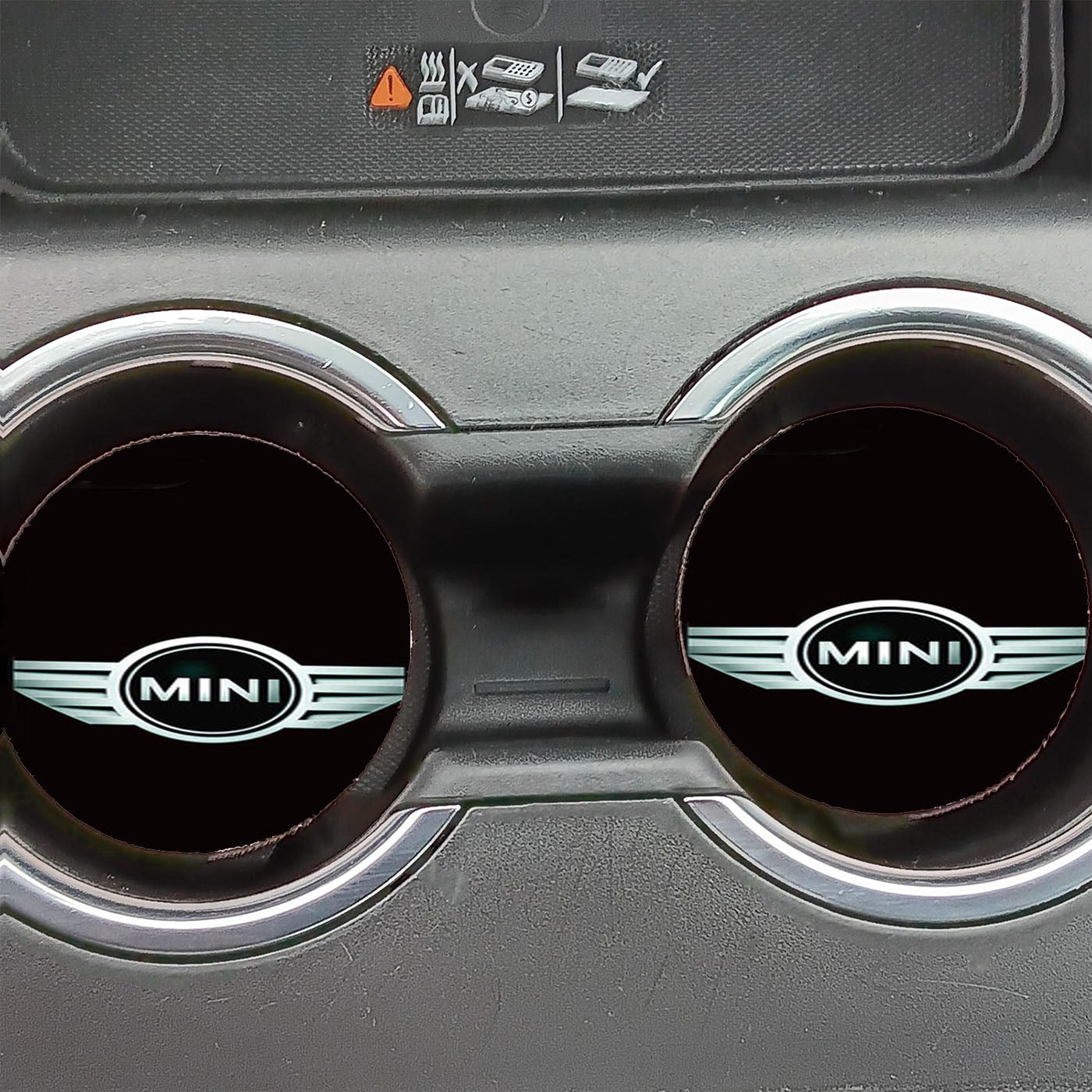 Mini Cooper Logo Black Stripes Car Coasters