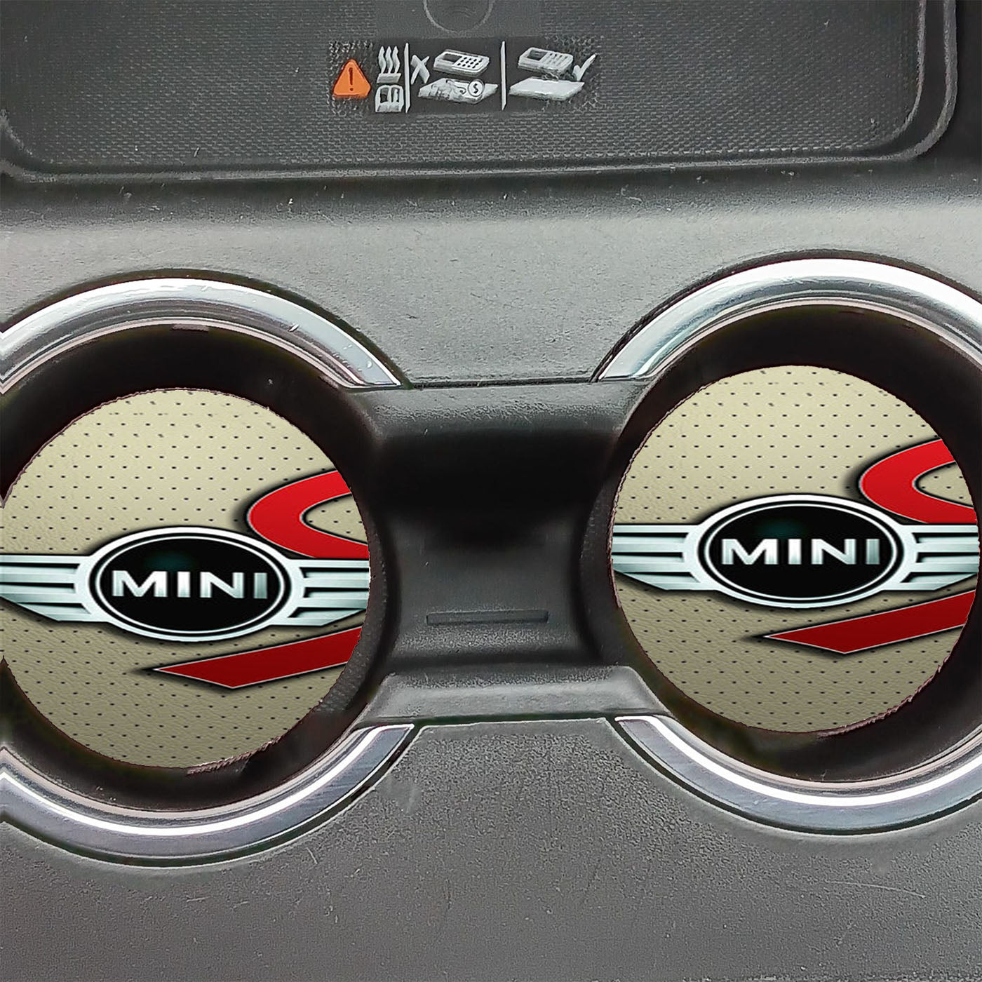 Mini Cooper Logo Silver Car Coasters