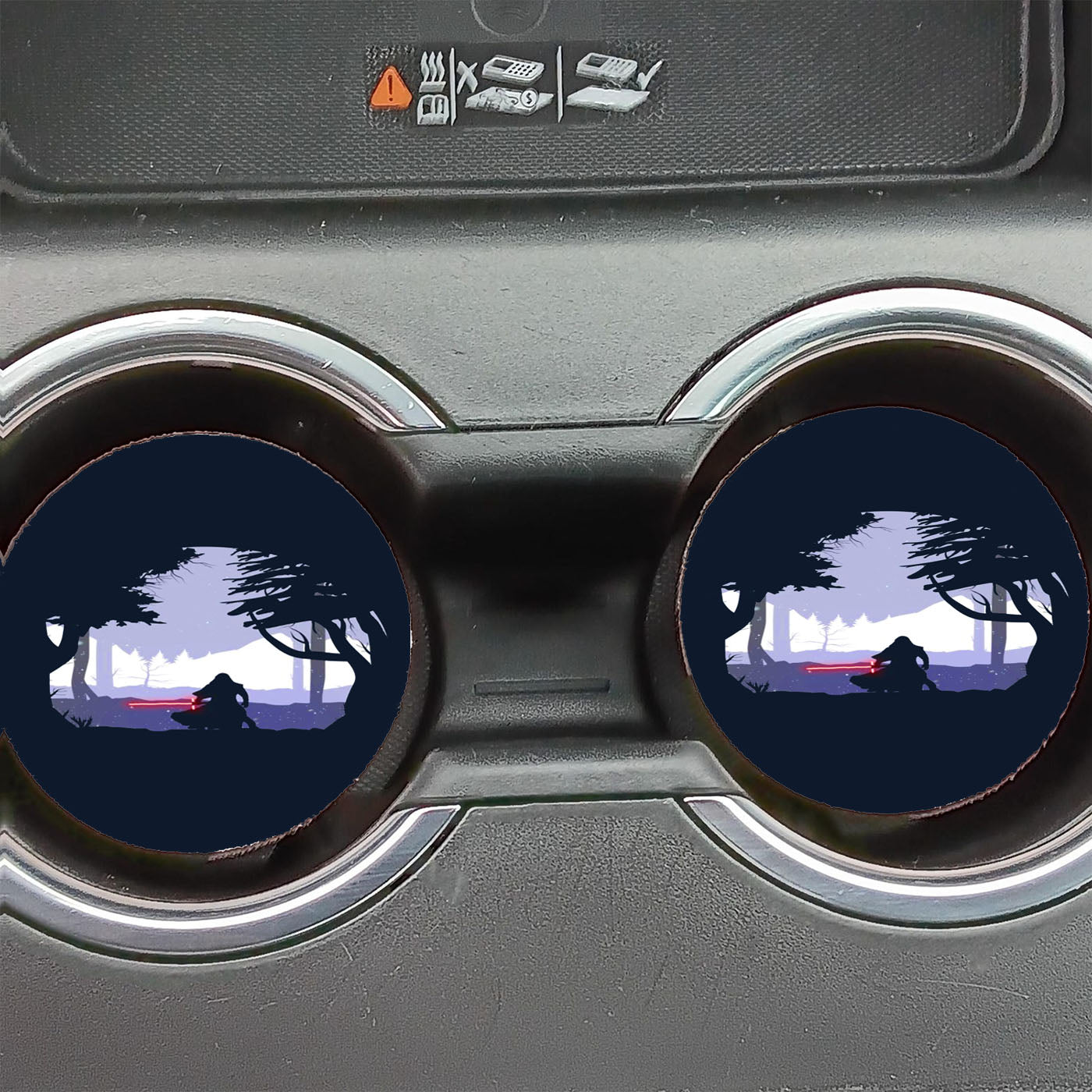Minimalist Star Wars Stormtrooper Helmet Car Coasters