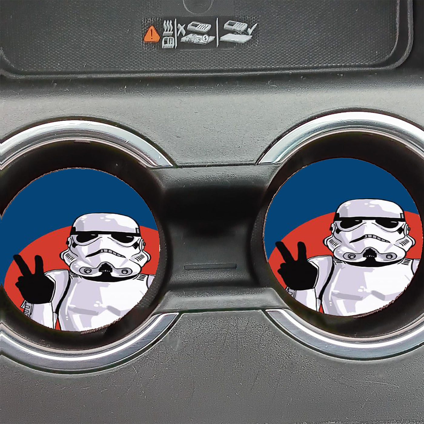 Peace Sign Storm Trooper Star Wars Car Coasters