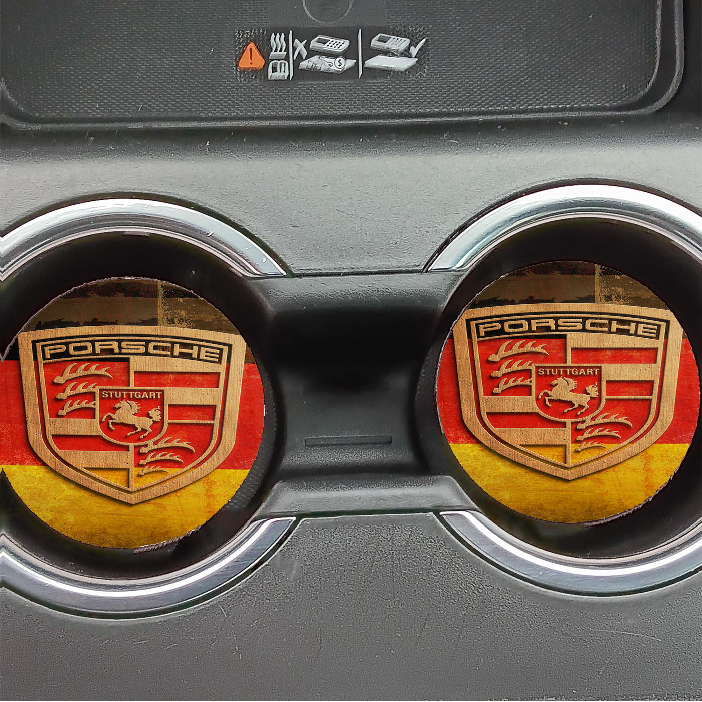 Plywood Porsche Logo Car Coasters