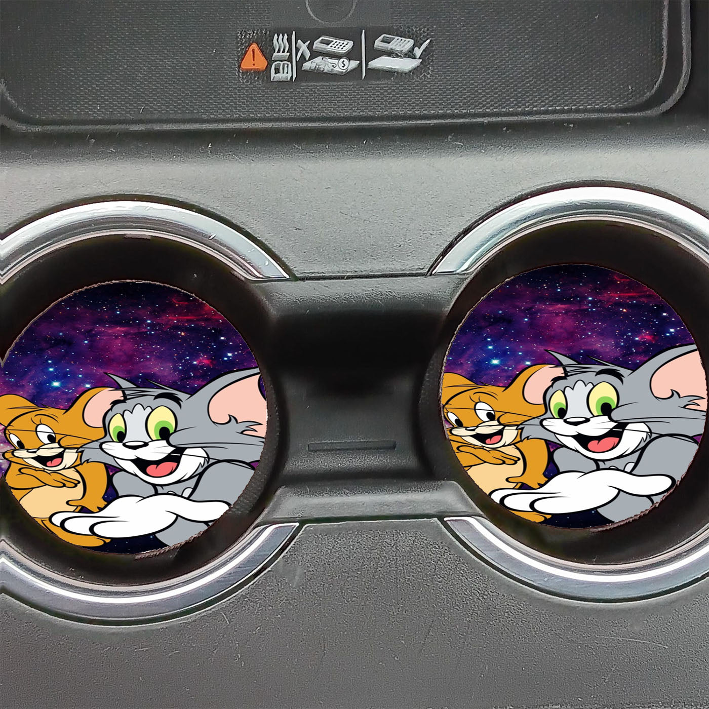 90S Cartoon Tom And Jerry Galaxy Car Coasters