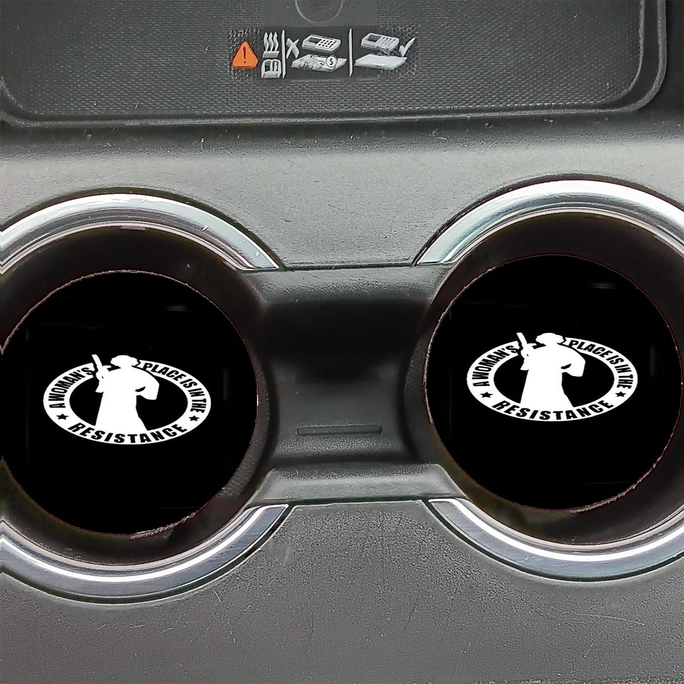 A Womans Place Is In The Resistance Princess Leia Car Coasters