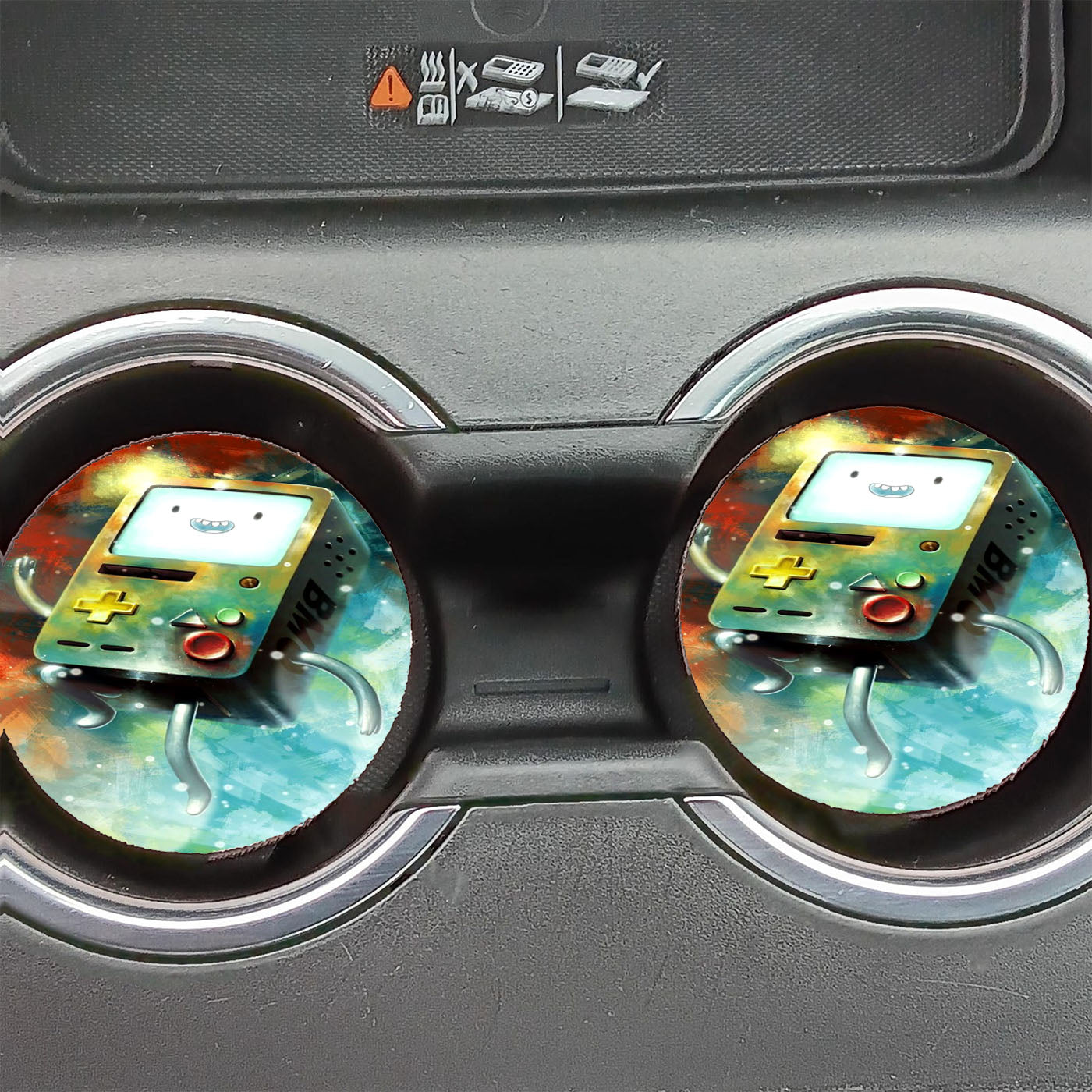 Adventure Time Bmo Galaxy Art Car Coasters