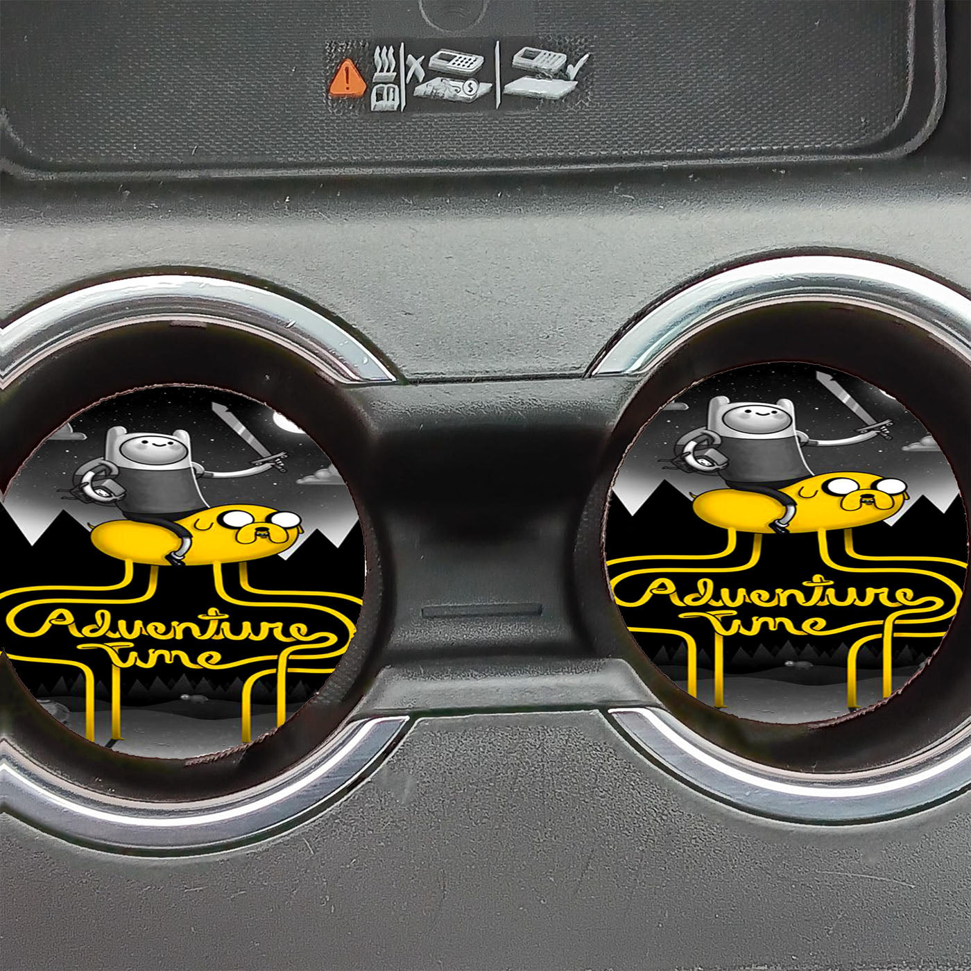 Adventure Time Bw One Color Car Coasters