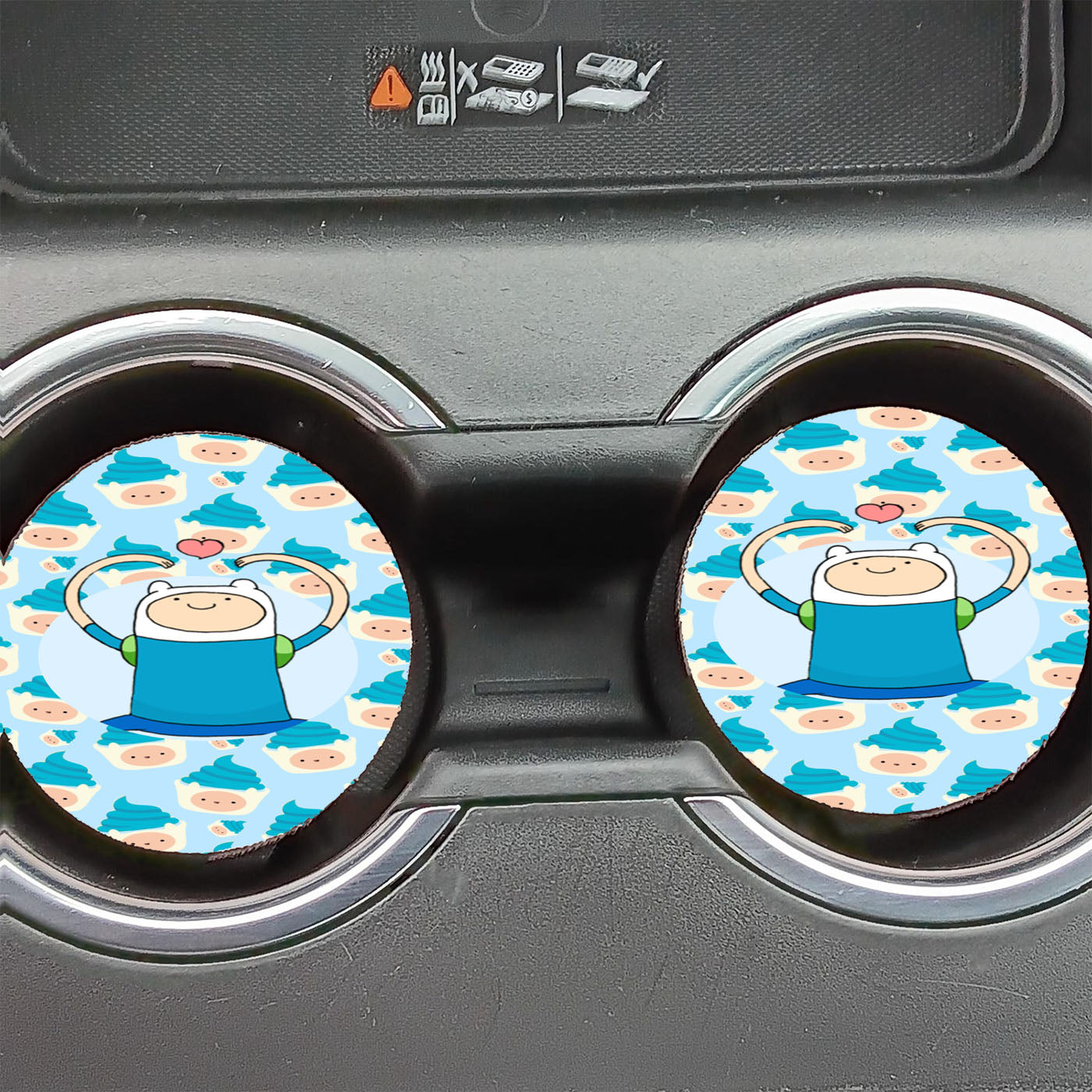 Adventure Time Finn In Love Car Coasters