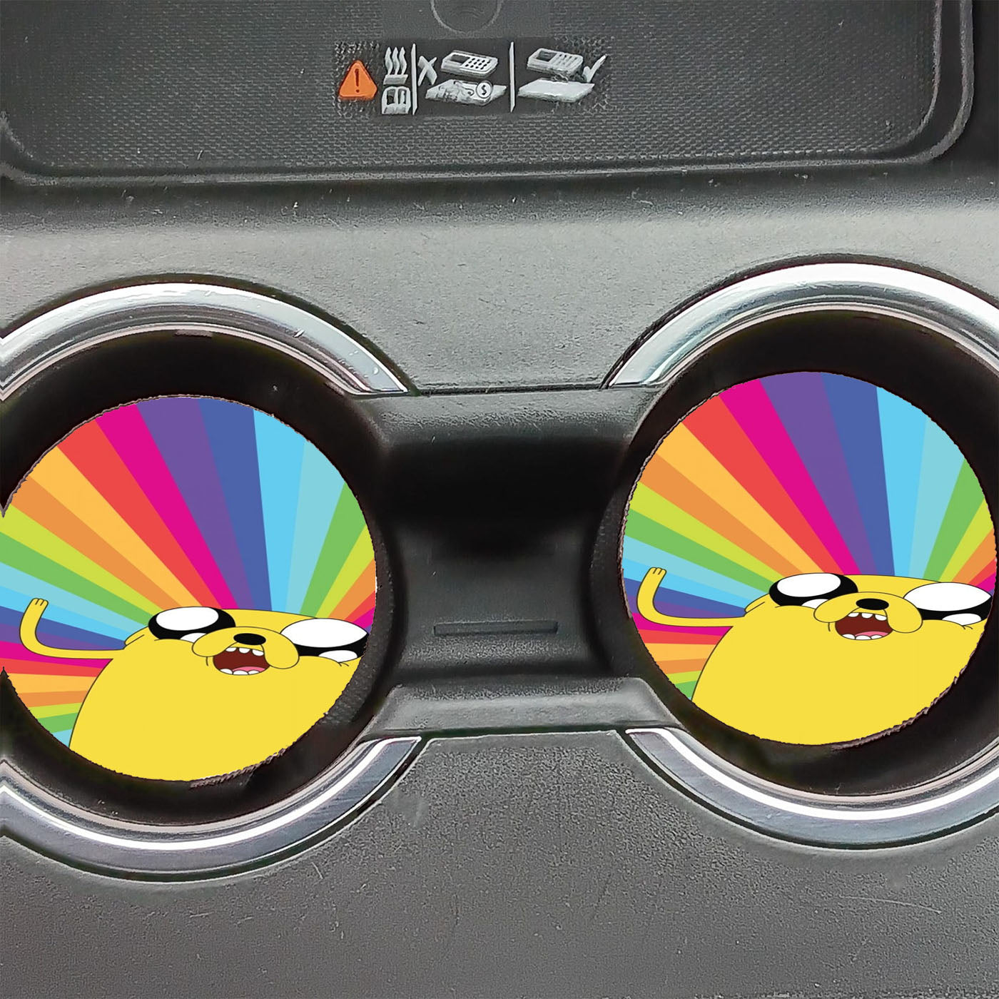 Adventure Time Funny Jake Rainbow Car Coasters