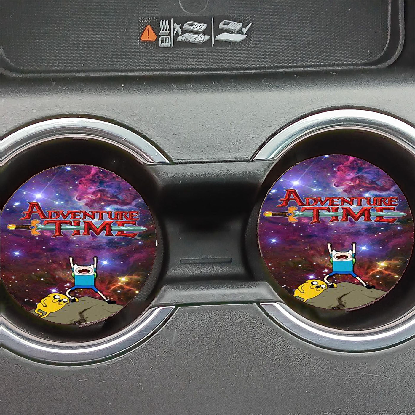 Adventure Time Galaxy Custom Car Coasters