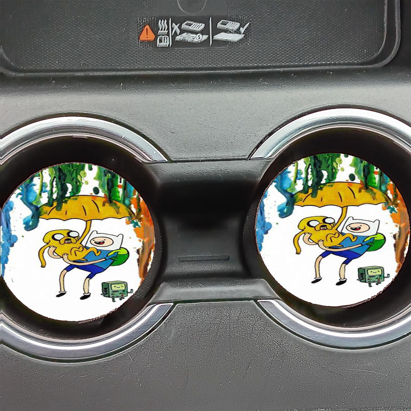 Adventure Time Paint Rain Car Coasters