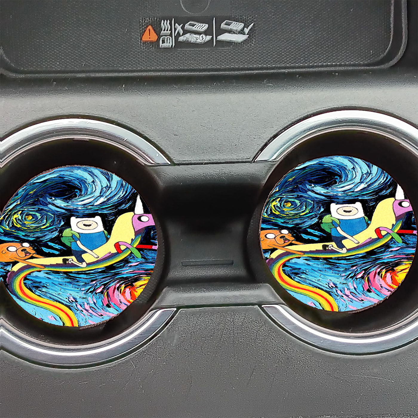 Adventure Time Starry Night Car Coasters