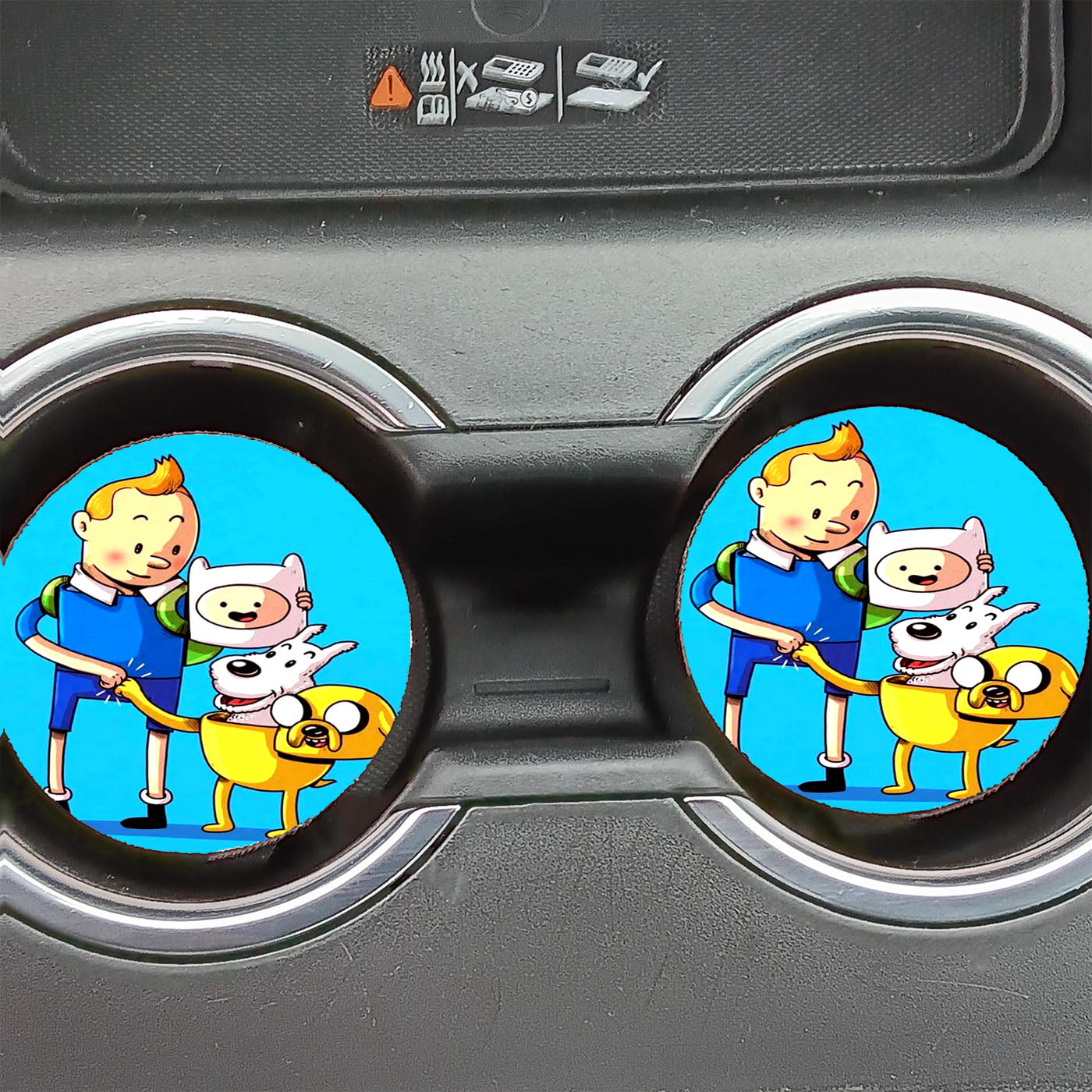 Adventure Time X Tintin Car Coasters