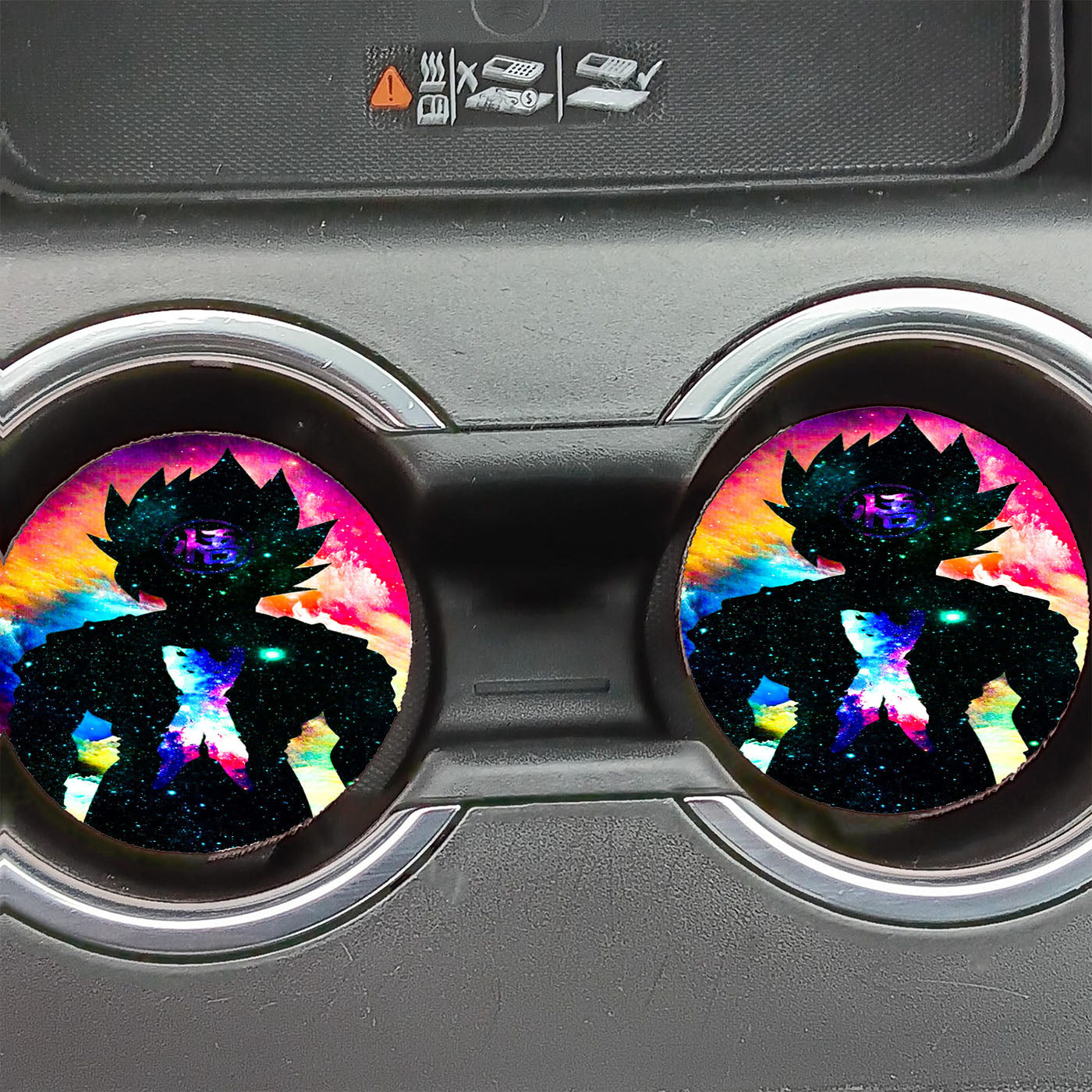 Aesthetic Dragon Ball Goku Galaxy Silhouette Car Coasters