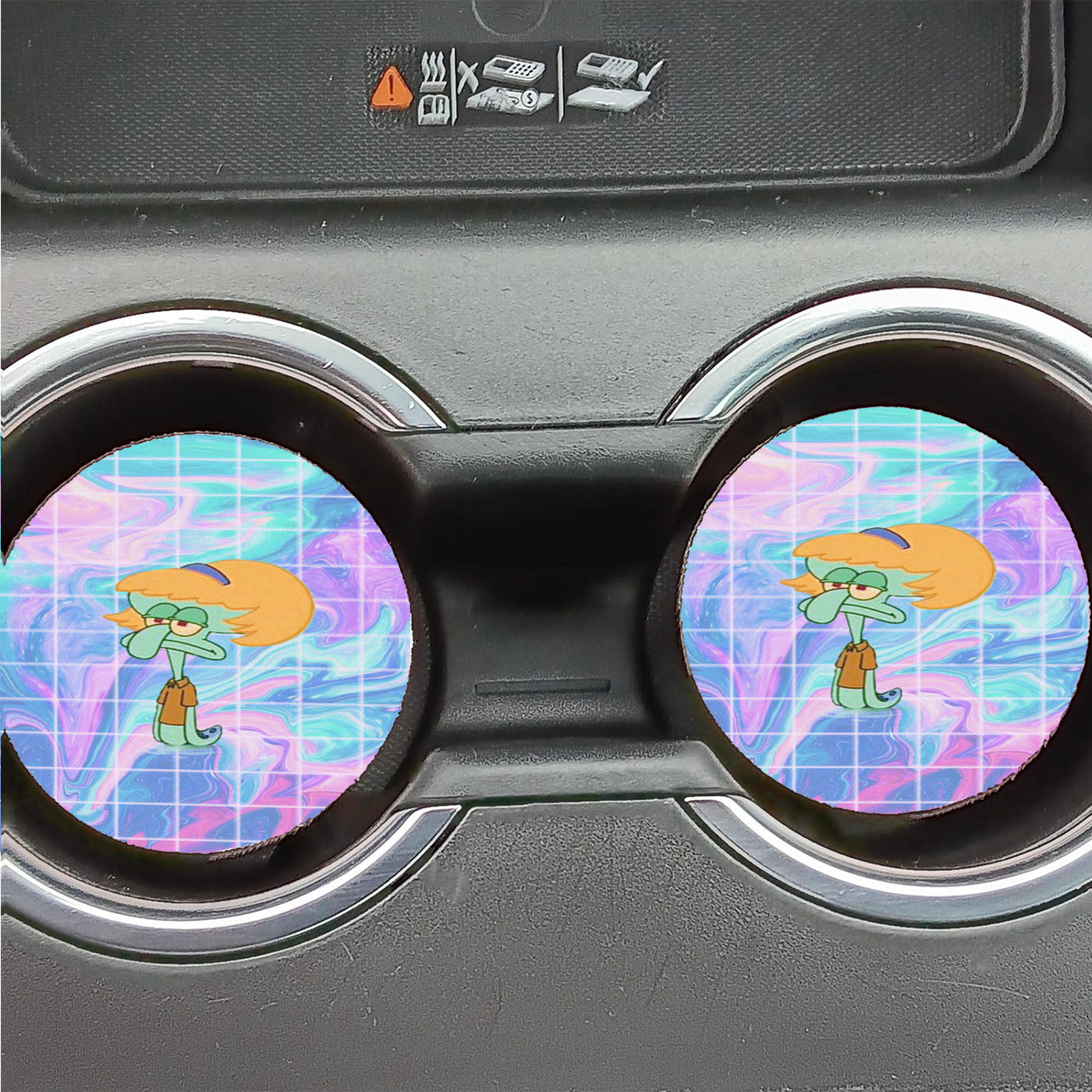 Aesthetic Liquid Cartoon Squidward Car Coasters