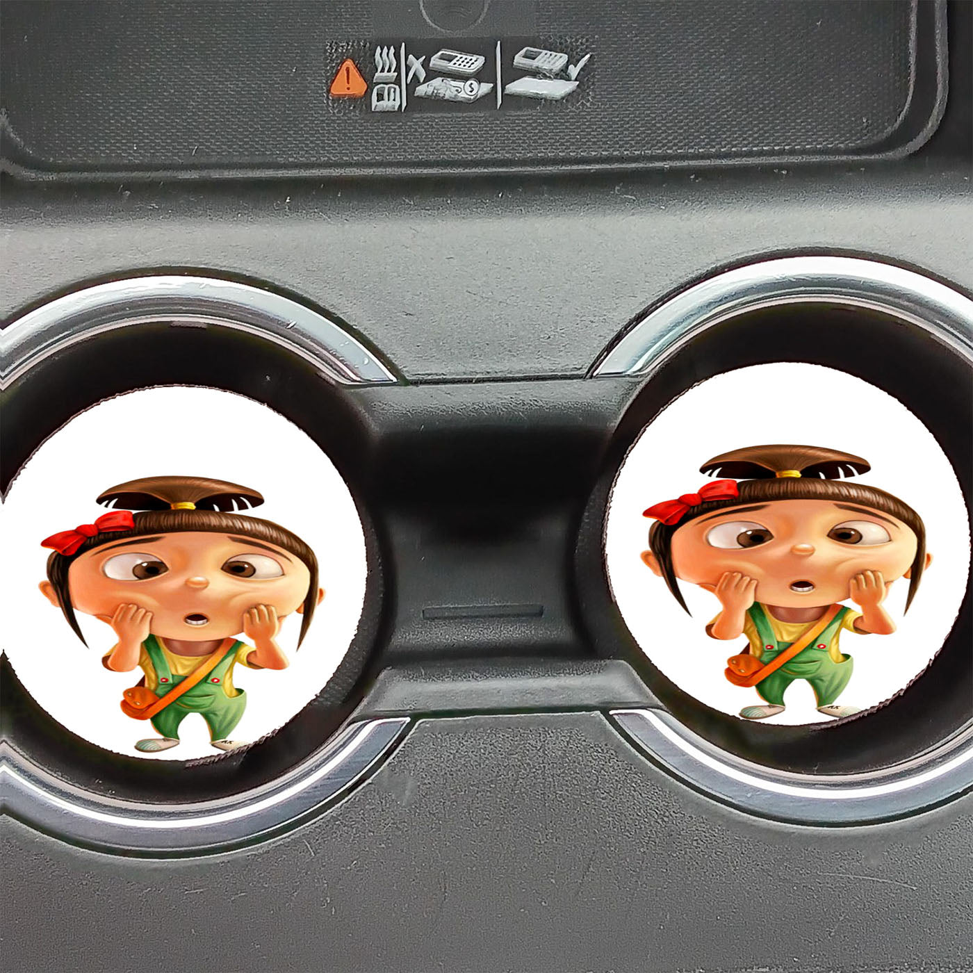 Agnes Despicable Me Cute Face Frown Car Coasters