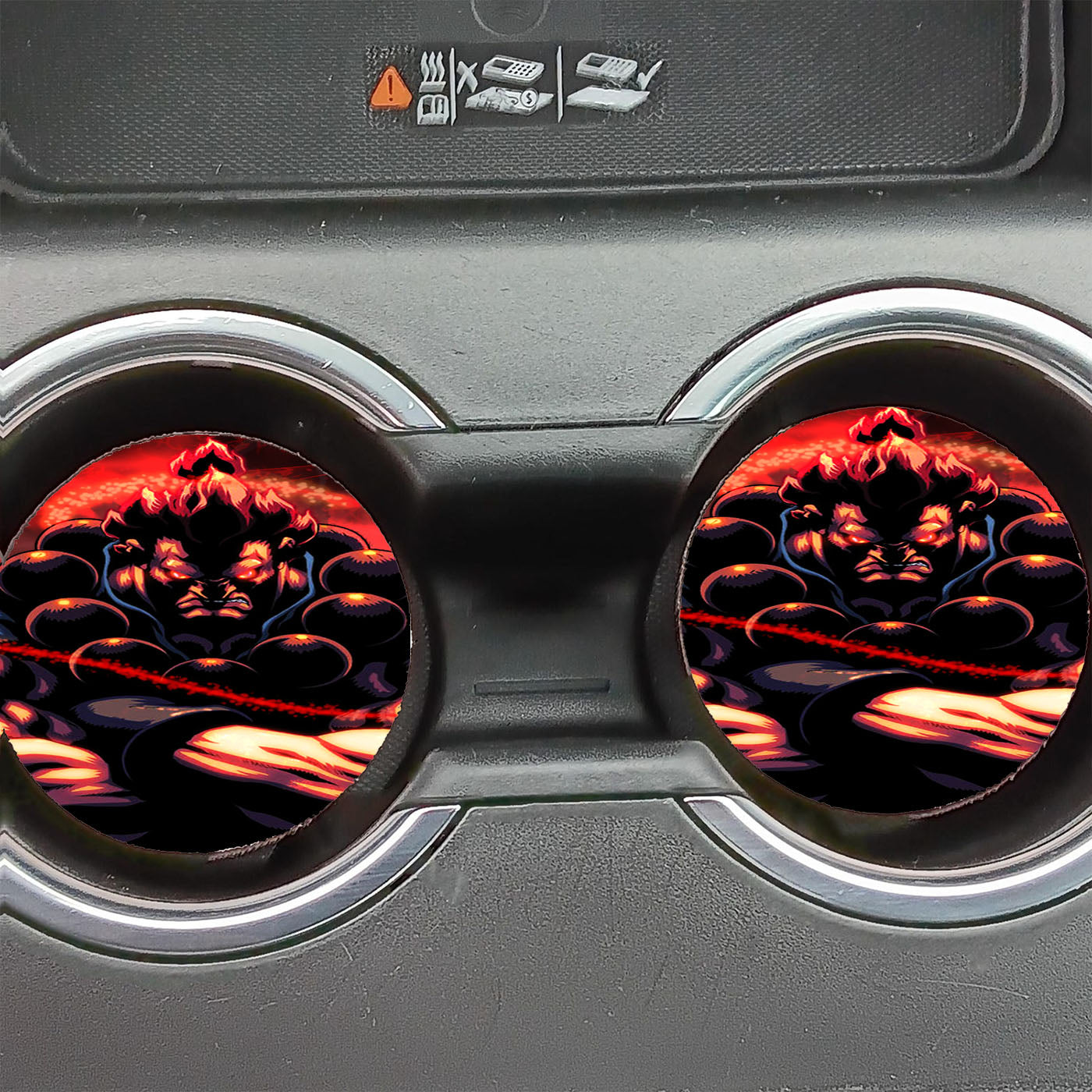 Akuma Street Fighter Red Energy Car Coasters