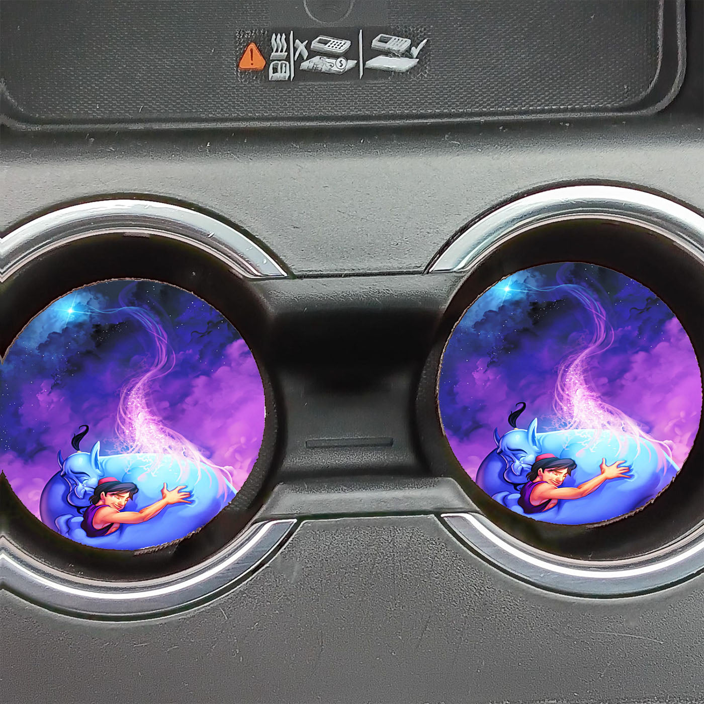 Aladdin And Genie Car Coasters