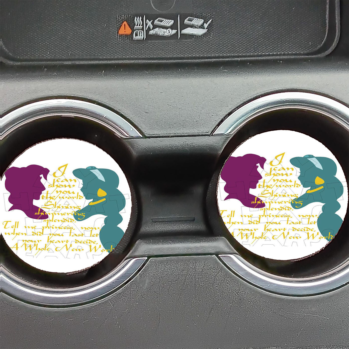Aladdin And Jasmine Love Quotes Car Coasters