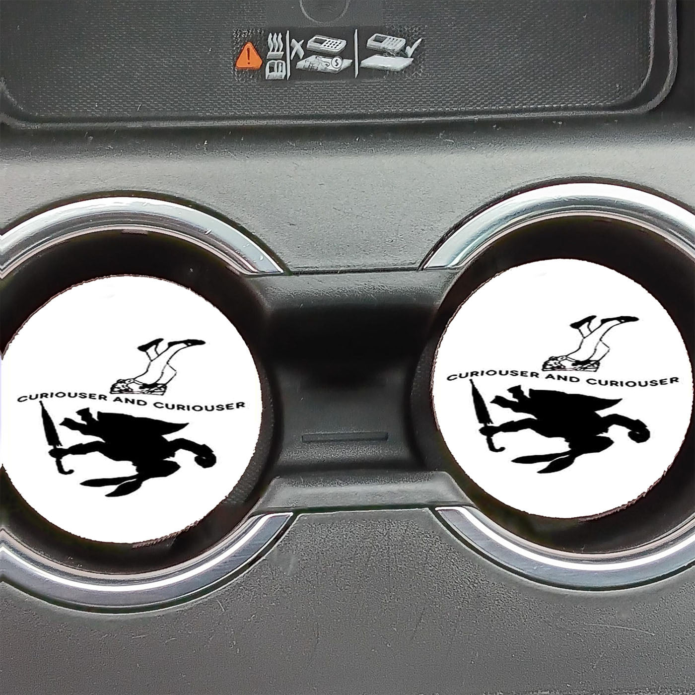 Alice And Rabbit Curiouser Car Coasters