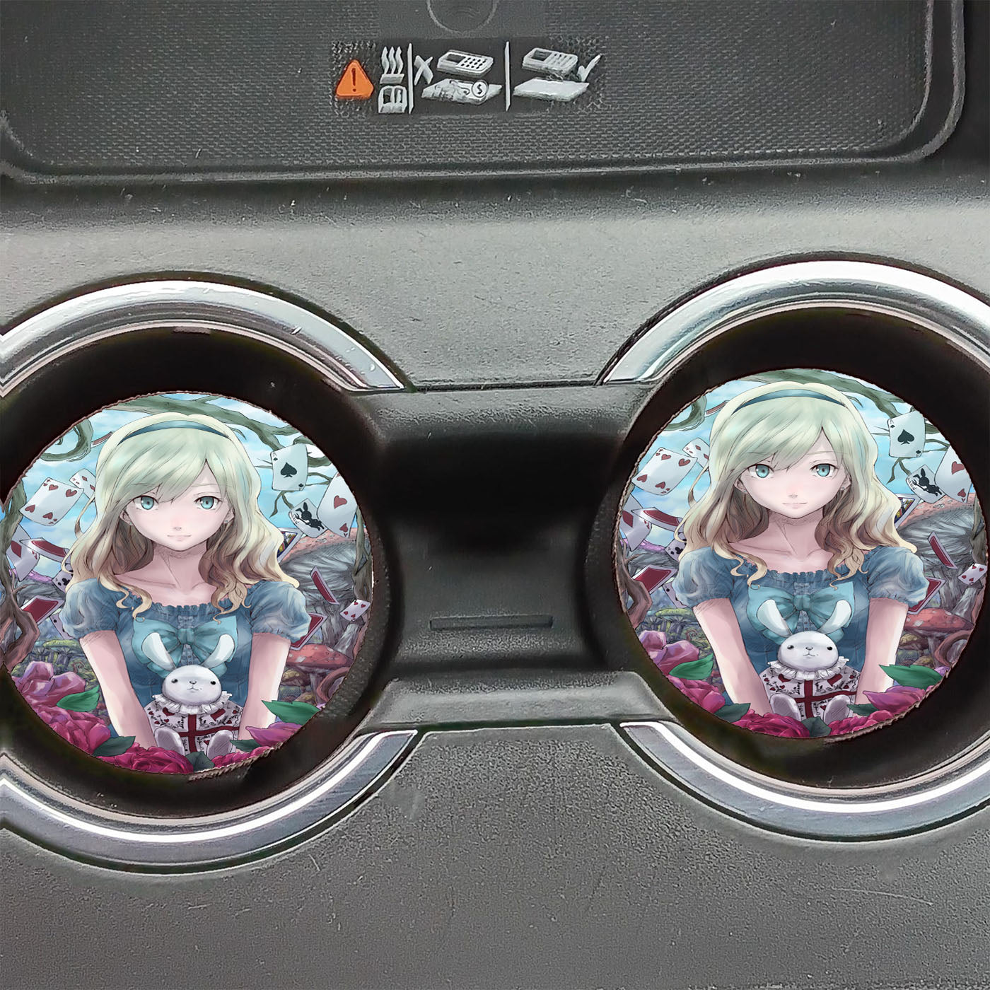 Alice And The White Rabbit Car Coasters