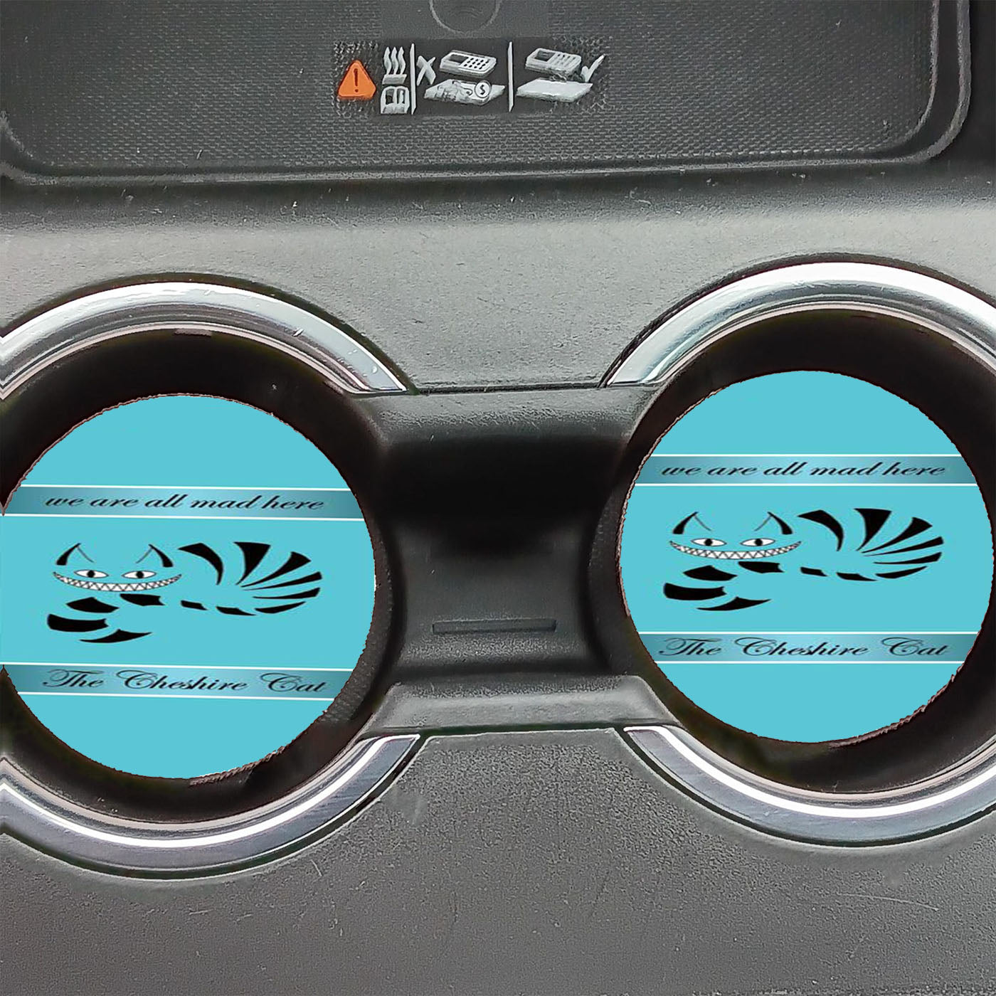 Alice In Winderland Cheshire Cat Negative Car Coasters