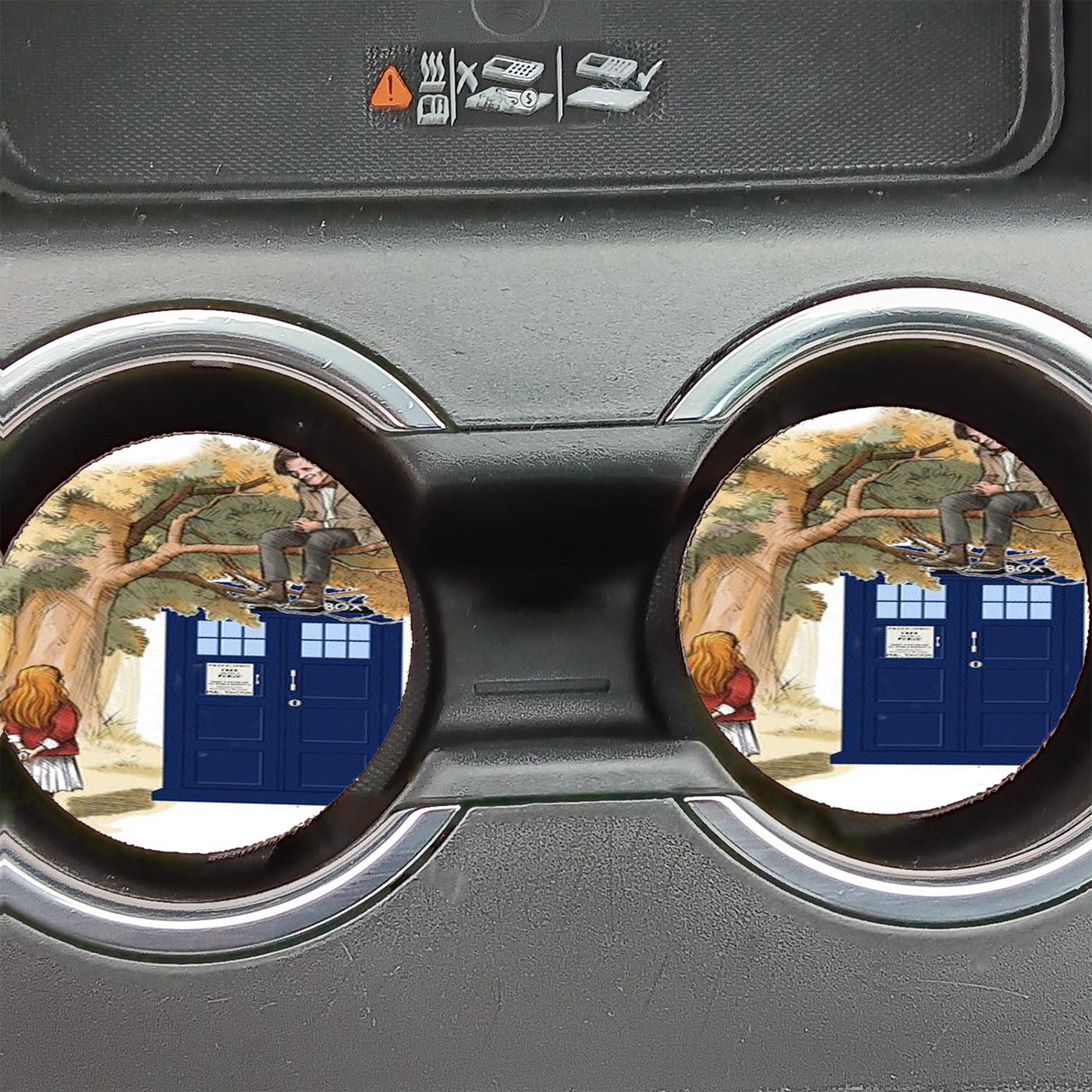 Alice In Wonderland And Tardis Doctor Who Car Coasters