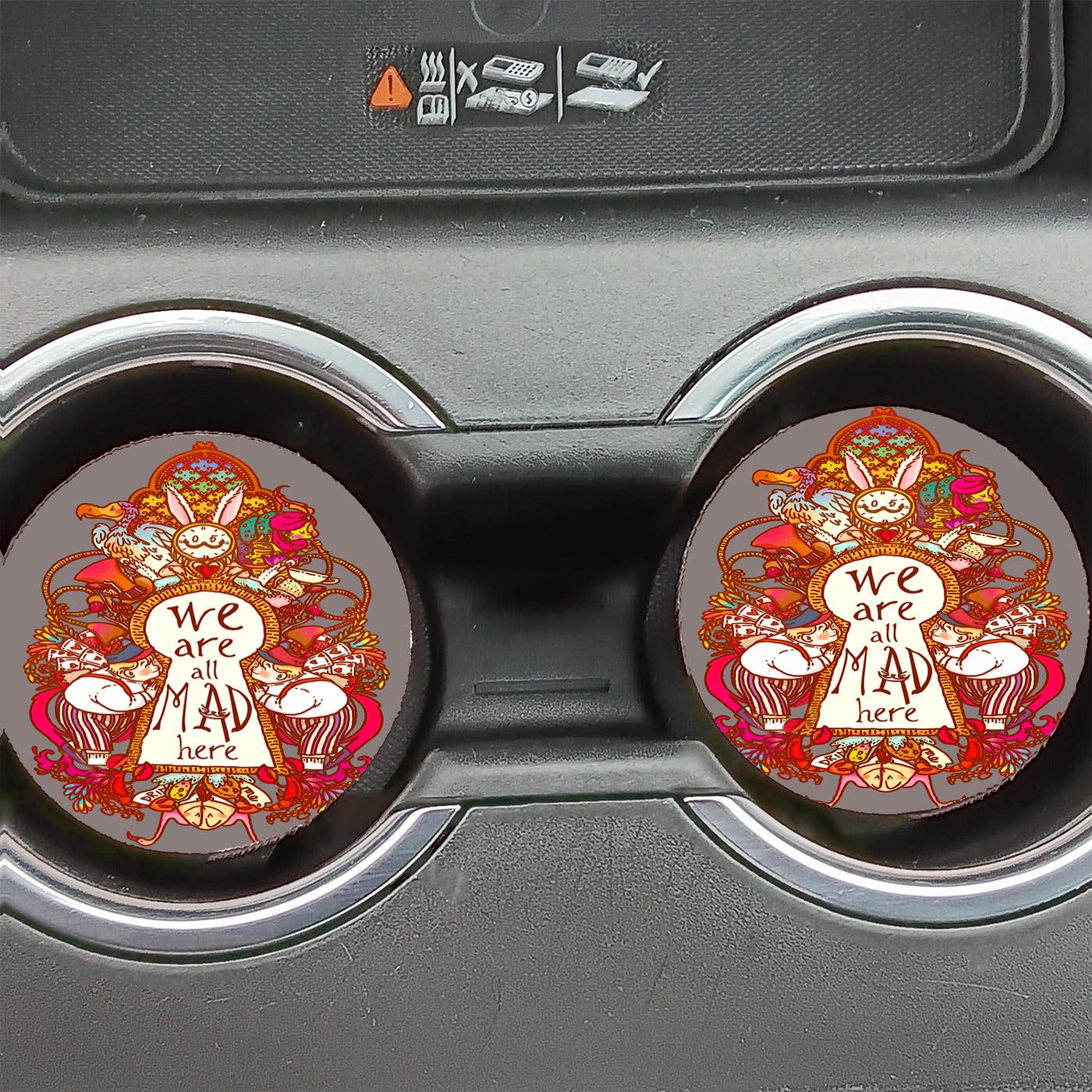 Alice In Wonderland Art Paint Car Coasters