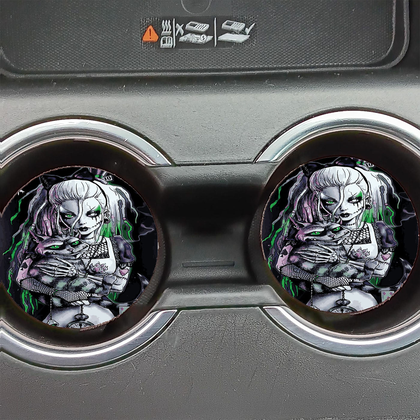 Alice In Wonderland Dark Tattoo Car Coasters