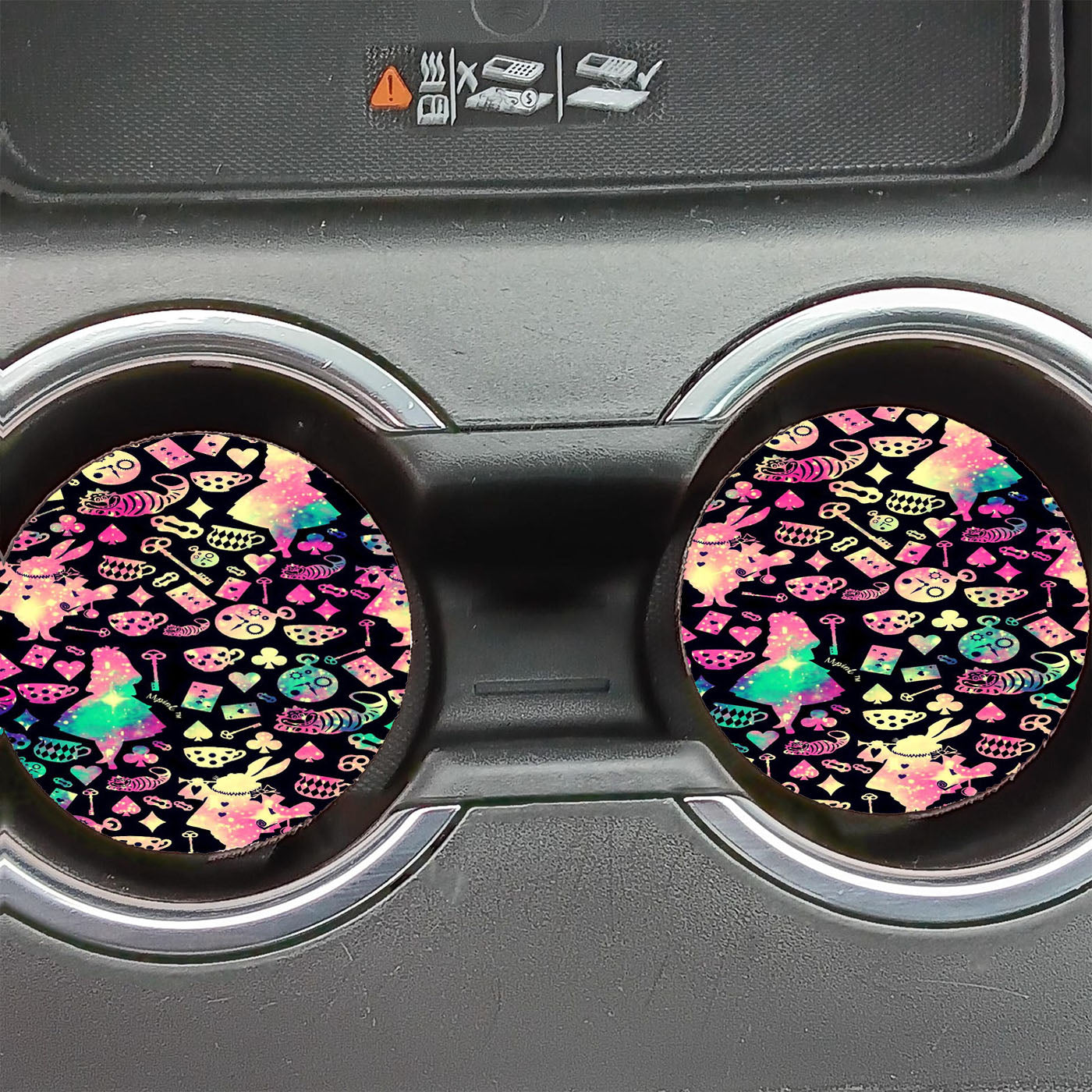 Alice In Wonderland Galaxy Pattern Wallpaper Car Coasters