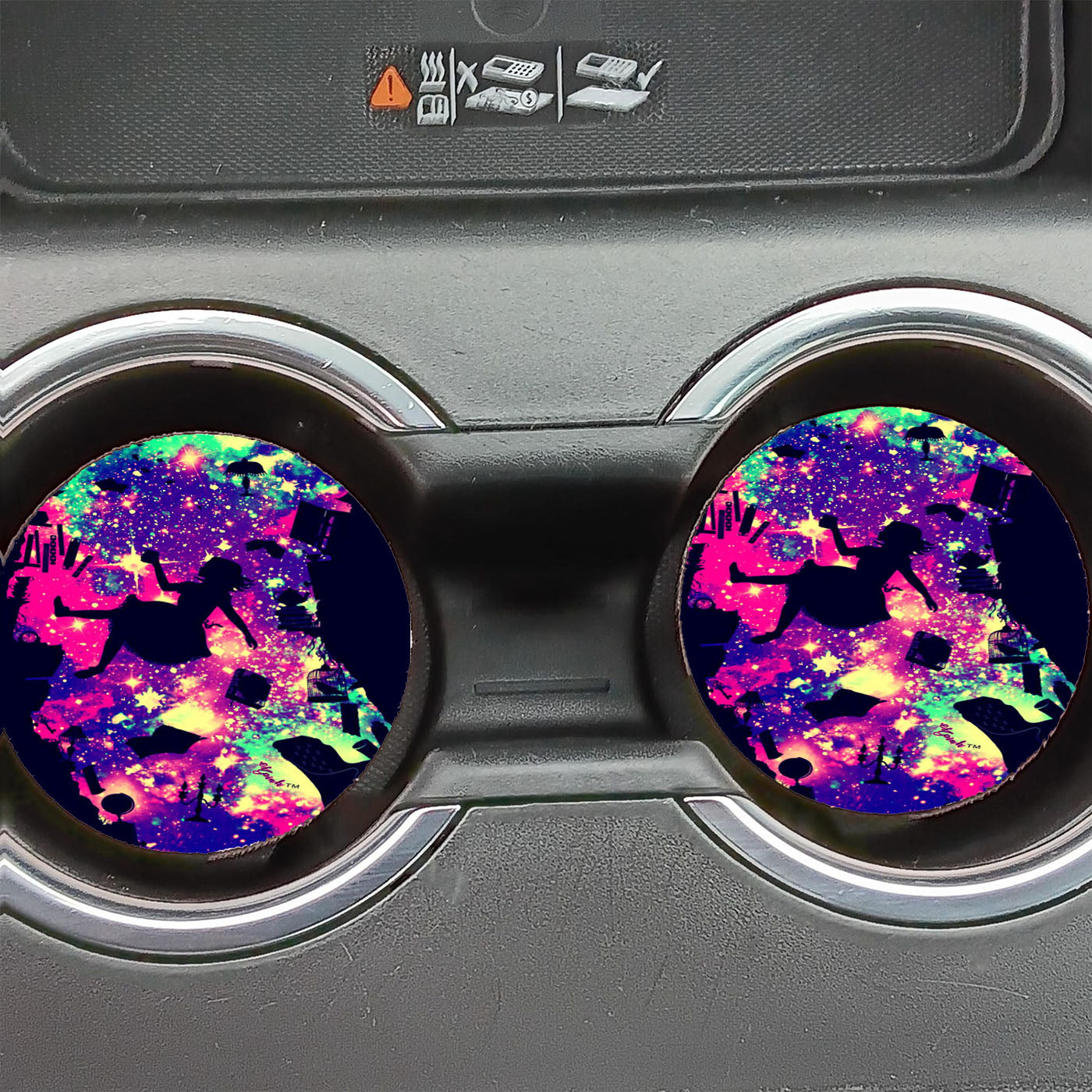 Alice In Wonderland Galaxy Wallpaper Car Coasters