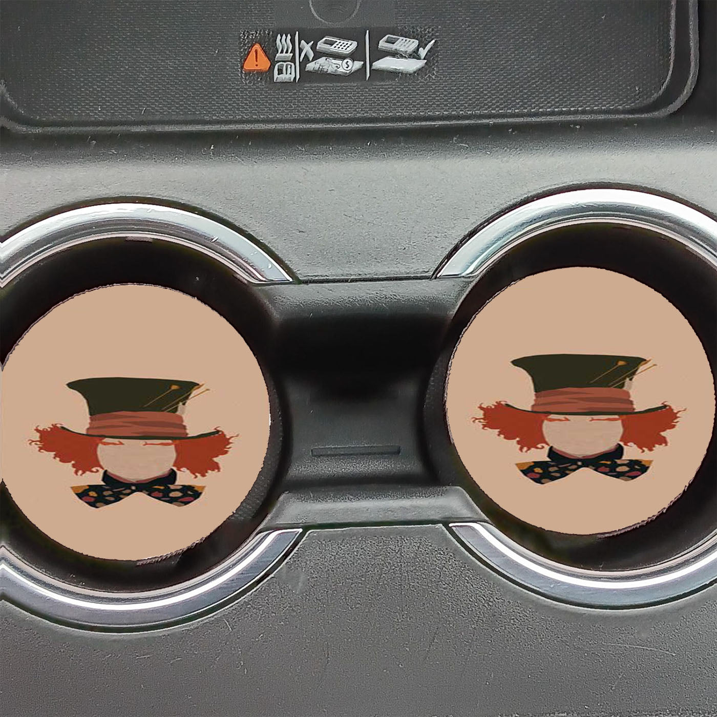 Alice In Wonderland Hatter Minimal Car Coasters
