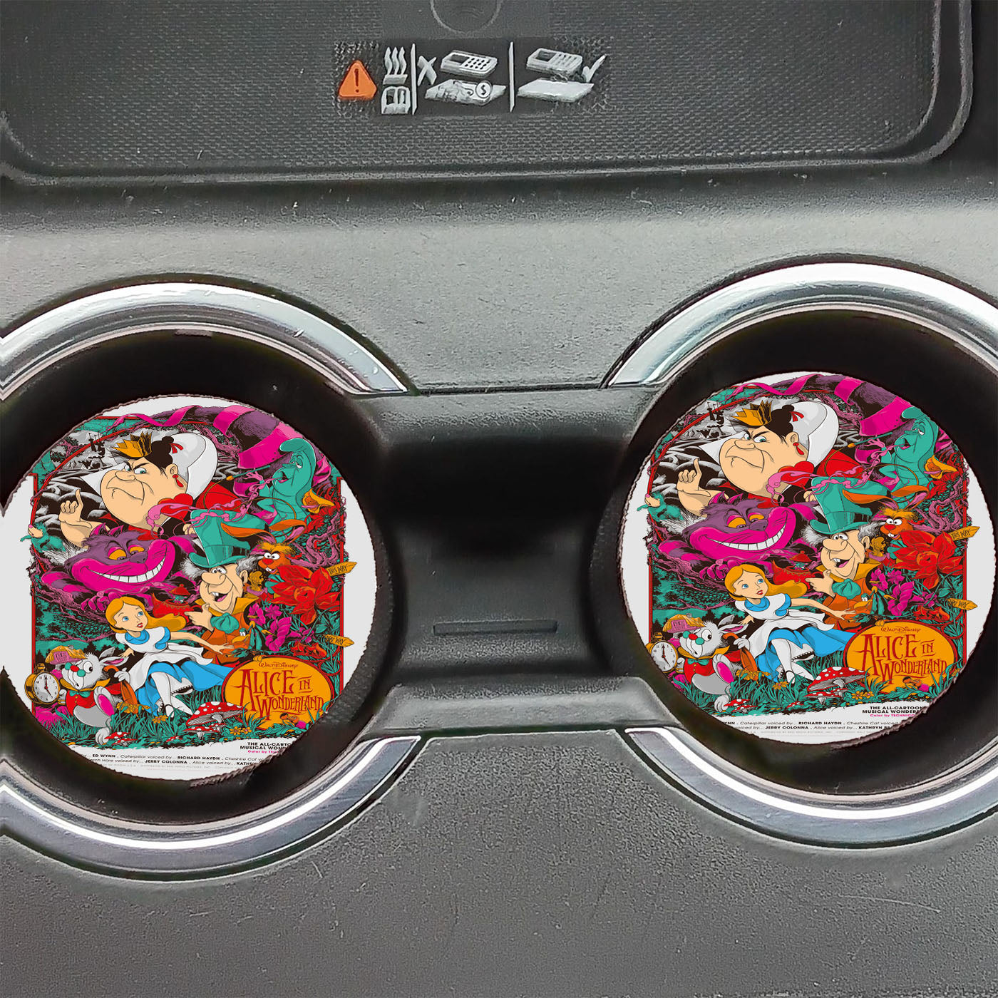 Alice In Wonderland Illustration Car Coasters