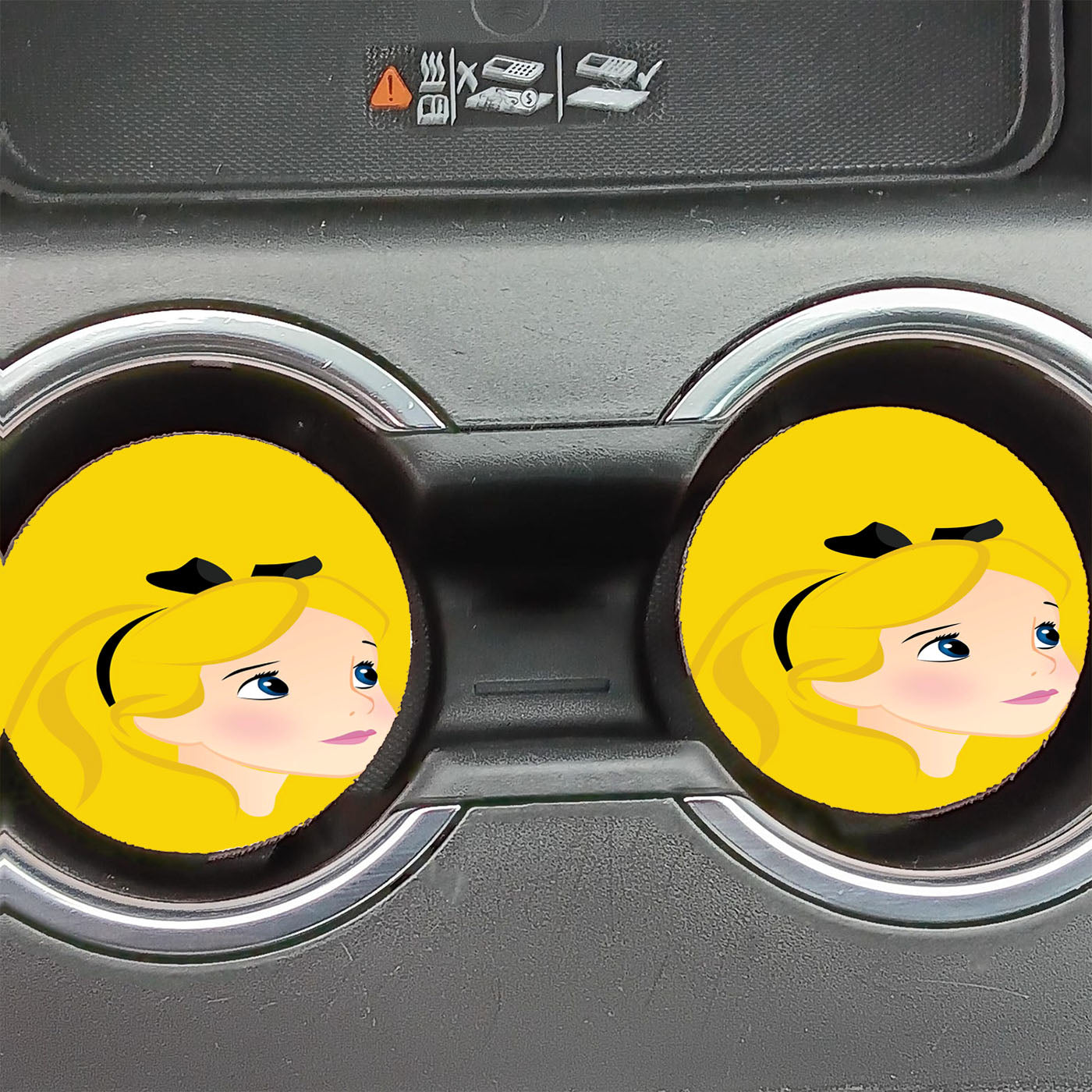 Alice In Wonderland Princes Silhouette Car Coasters
