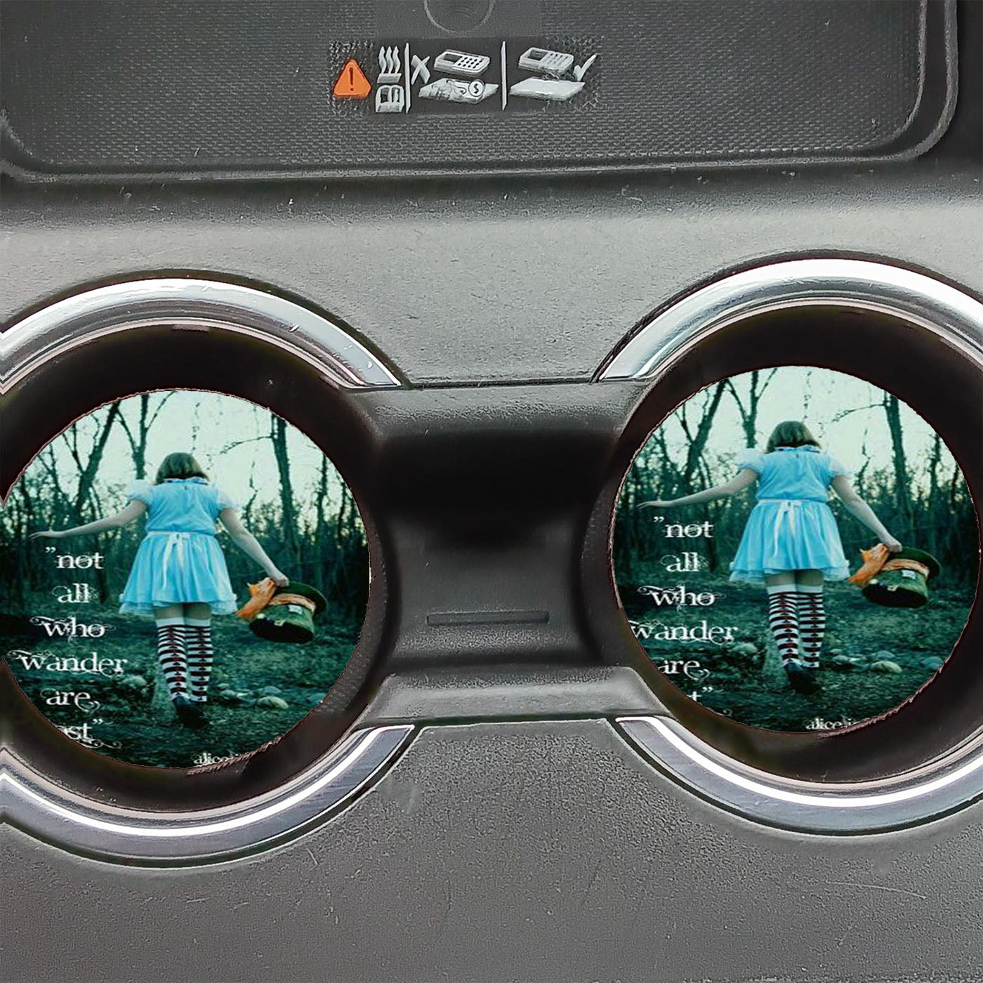 Alice In Wonderland Quote Walk Car Coasters