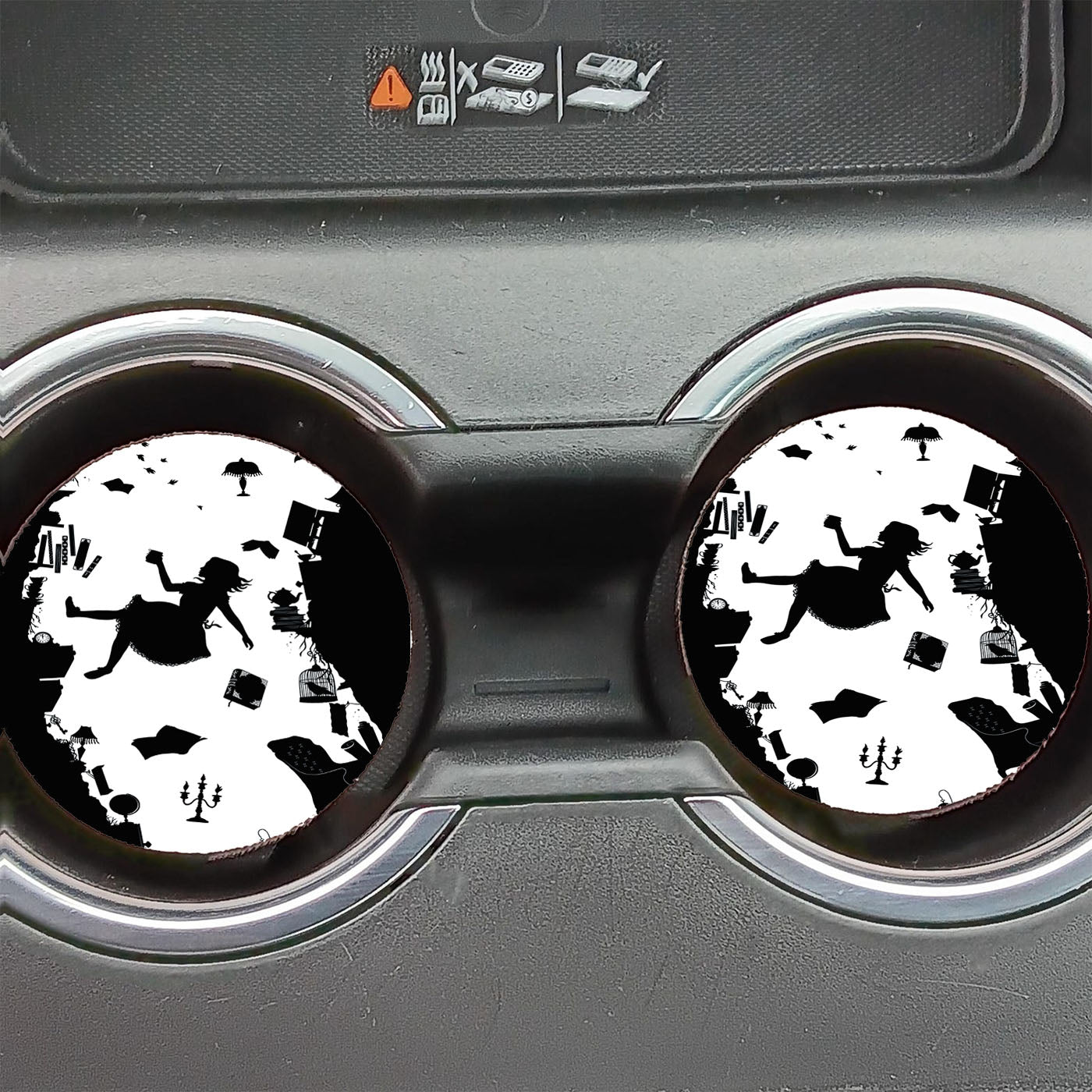 Alice In Wonderland Silhouette Car Coasters