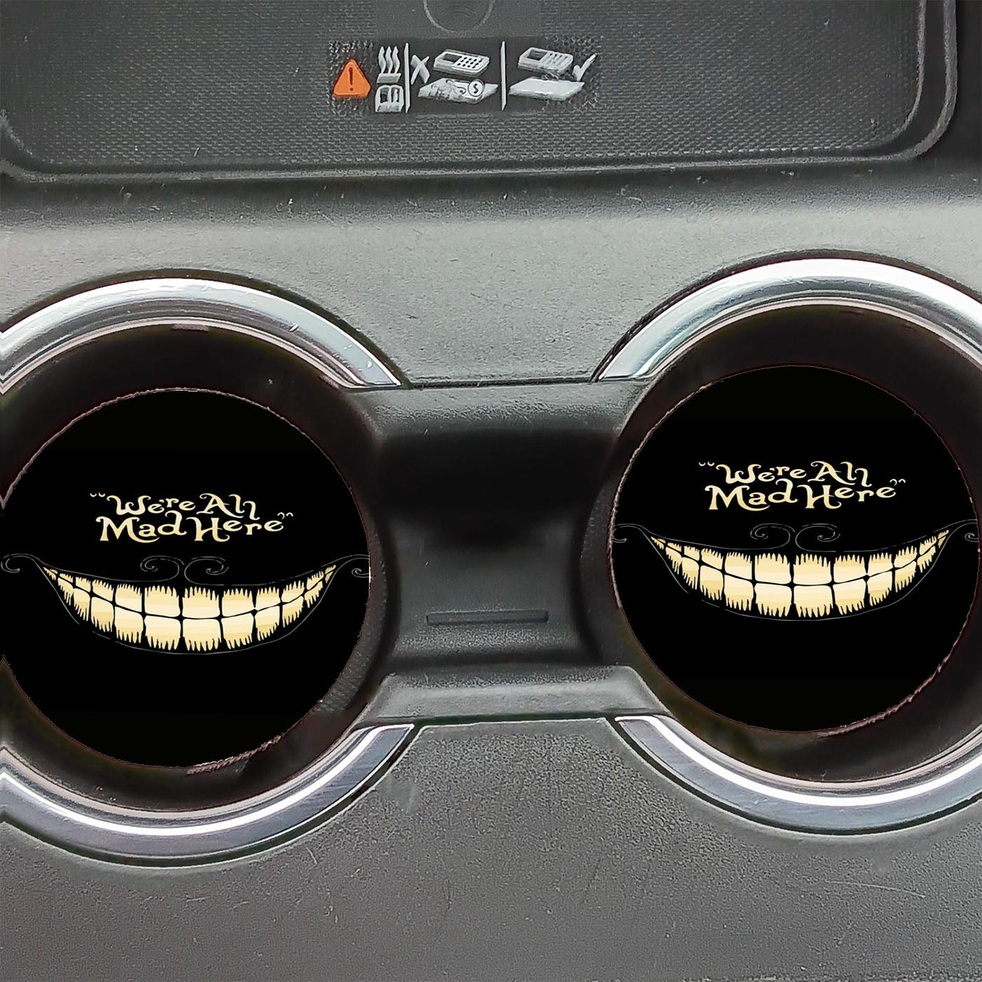 Alice In Wonderland We'Re All Mad Here Car Coasters