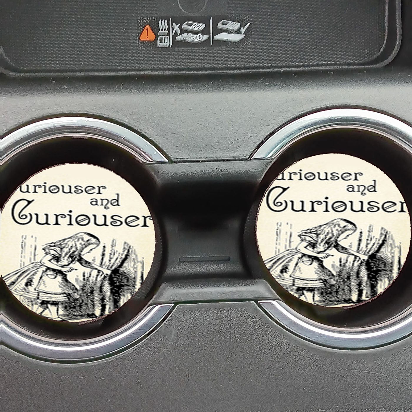 Alice Through The Looking Glass Curiouser And Curiouser Quotes Car Coasters