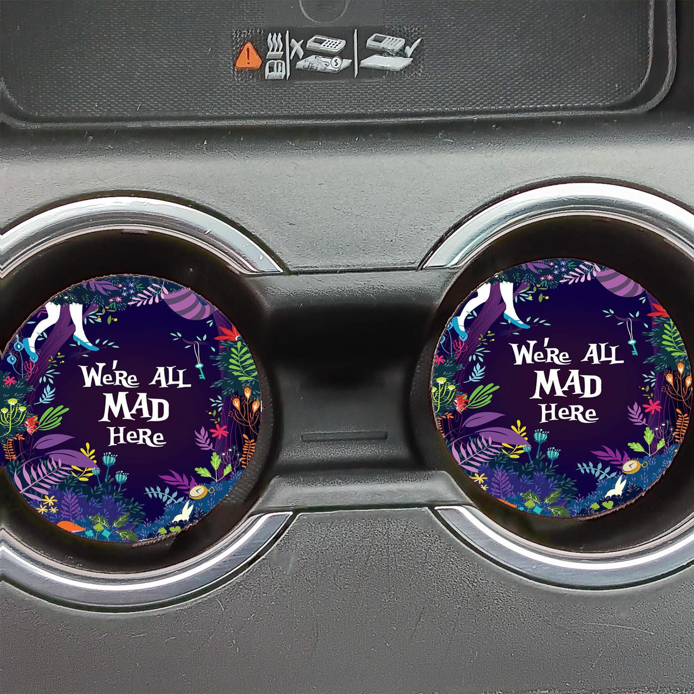 Alice We'Re All Mad Here Car Coasters