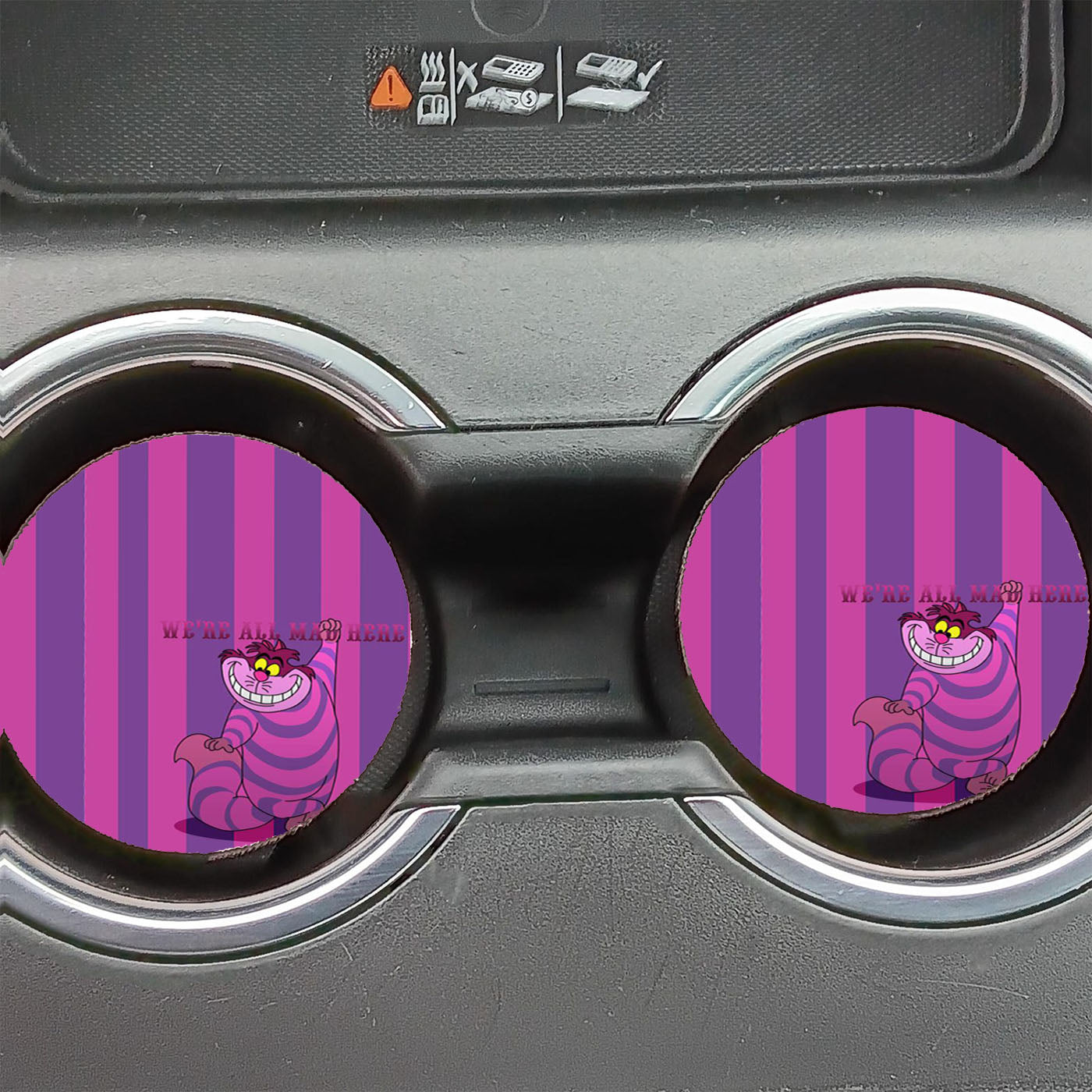 Alice Wonderland Cheshire Cat Quote Car Coasters