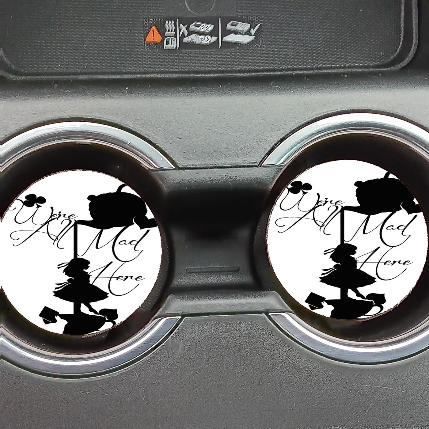 Alices Adventures In Wonderland Vector Siluet Car Coasters