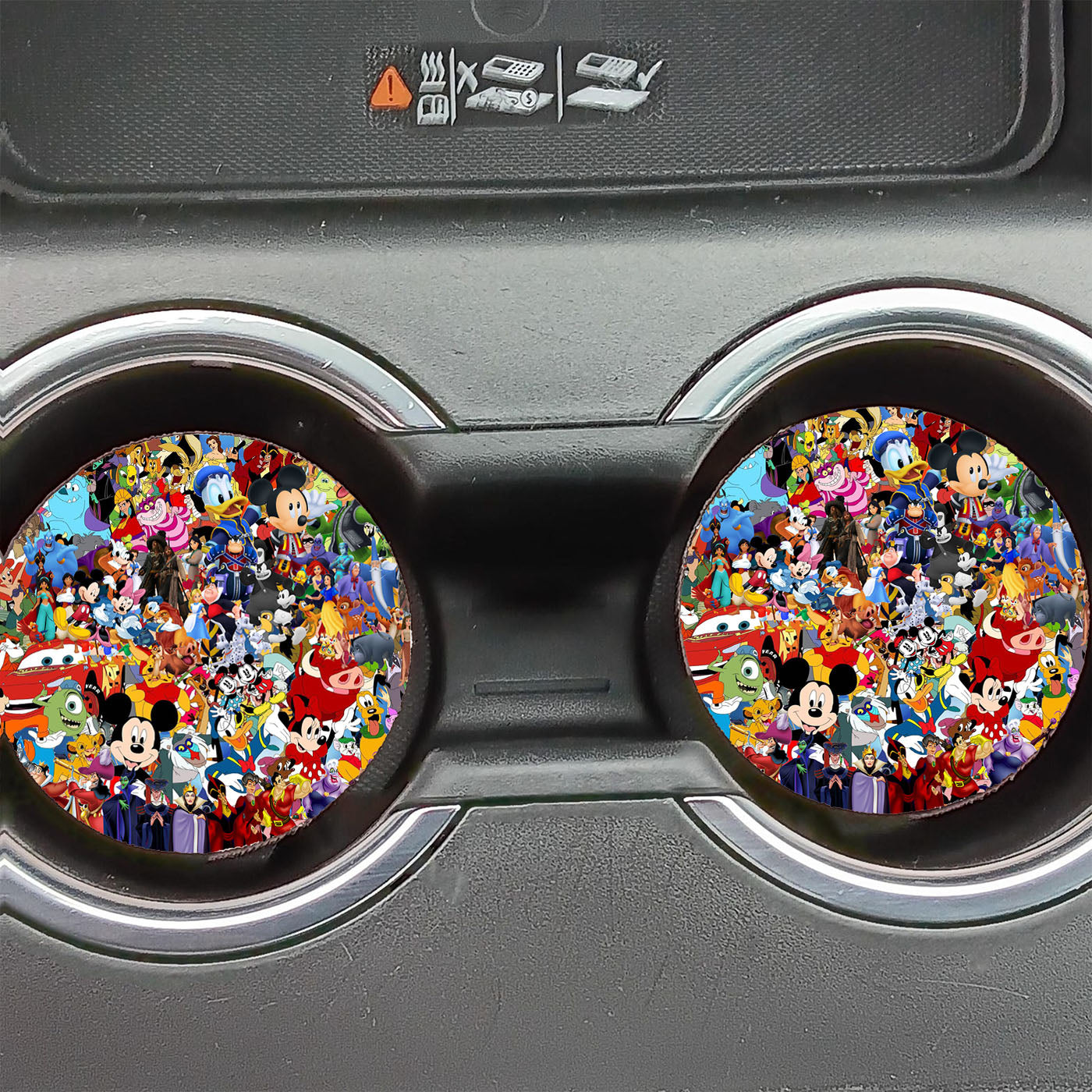 All Disney Characters Sticker Bomb Collection Car Coasters
