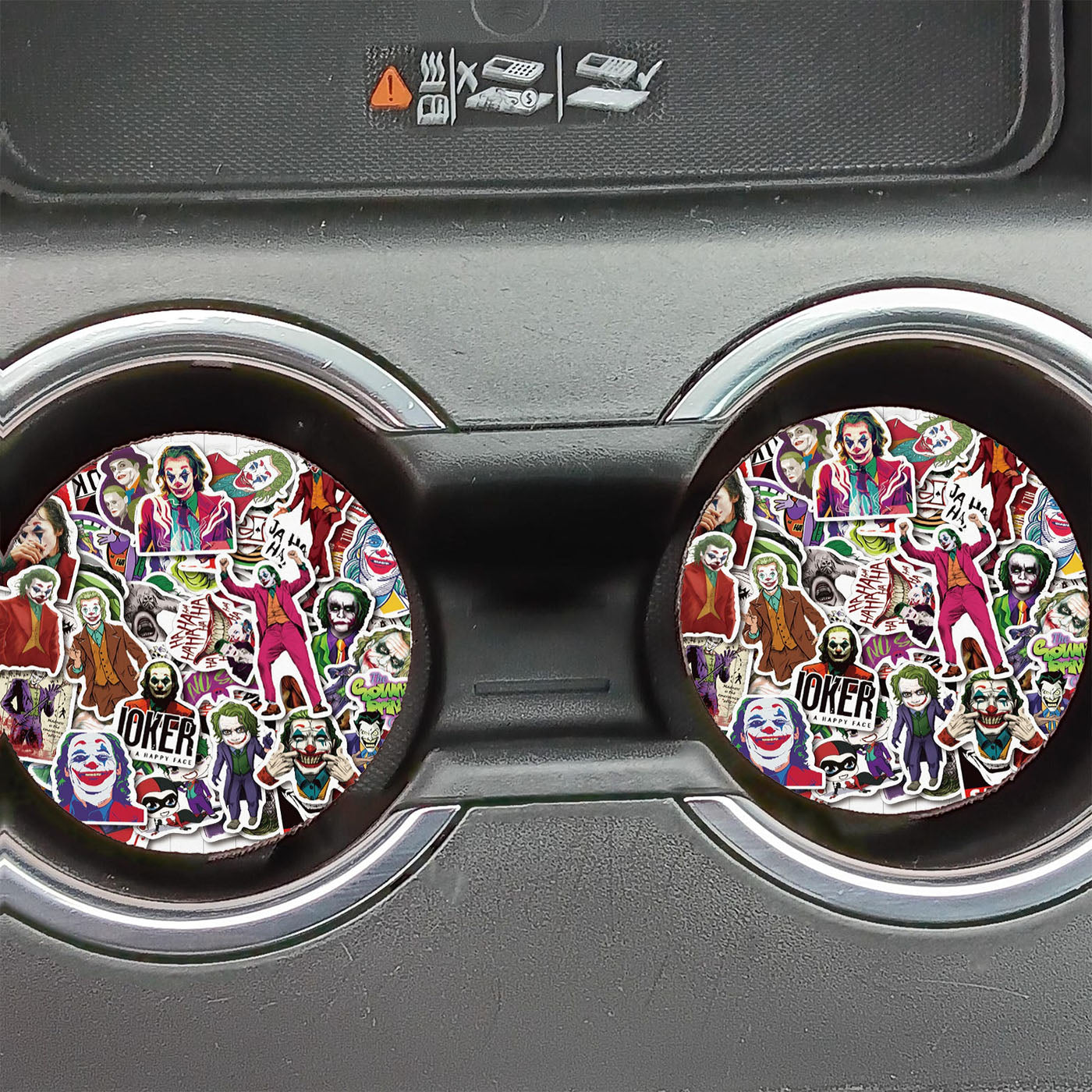 All Joker Face Art Sticker Collage Car Coasters