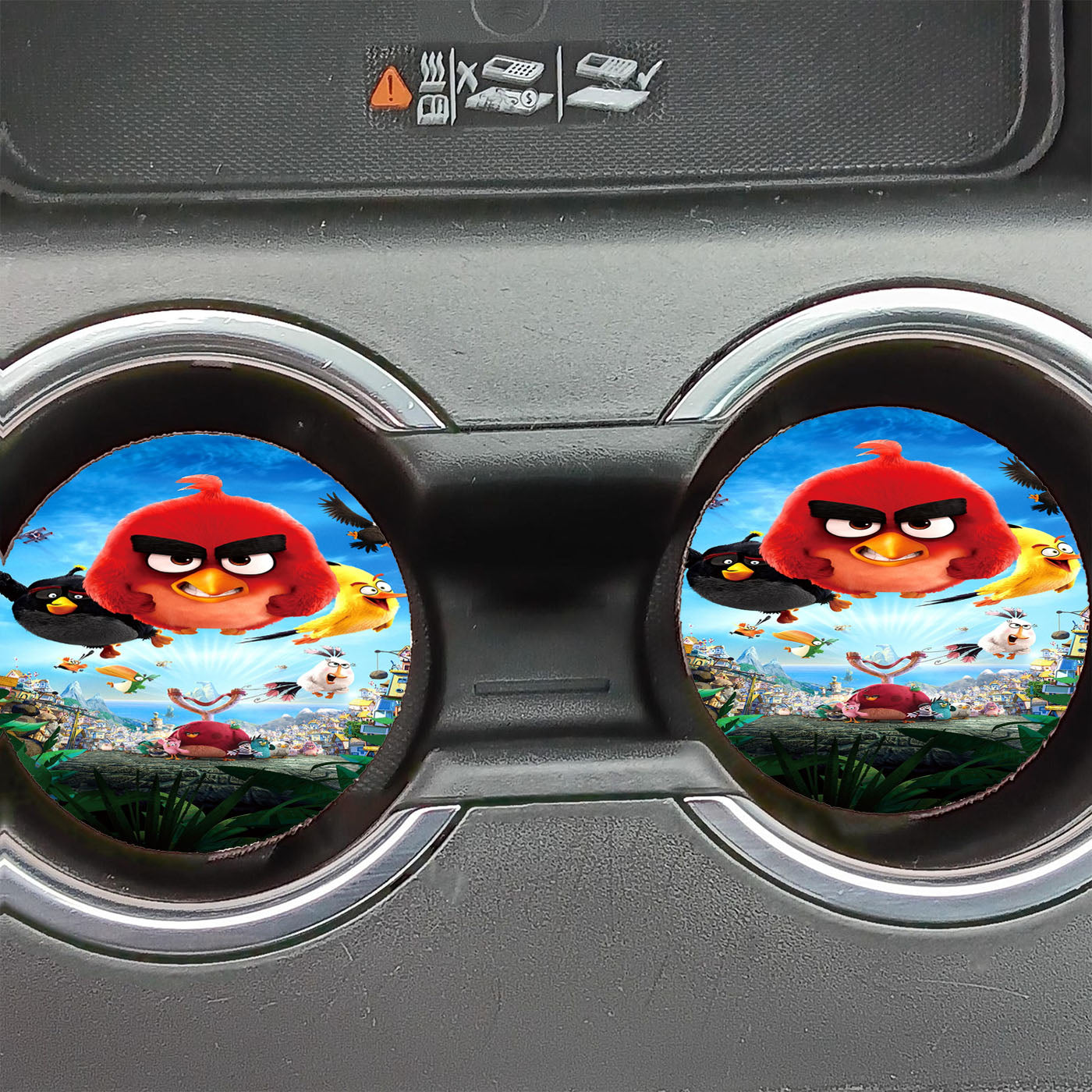 All The Angry Birds Fly Wallpaper Car Coasters