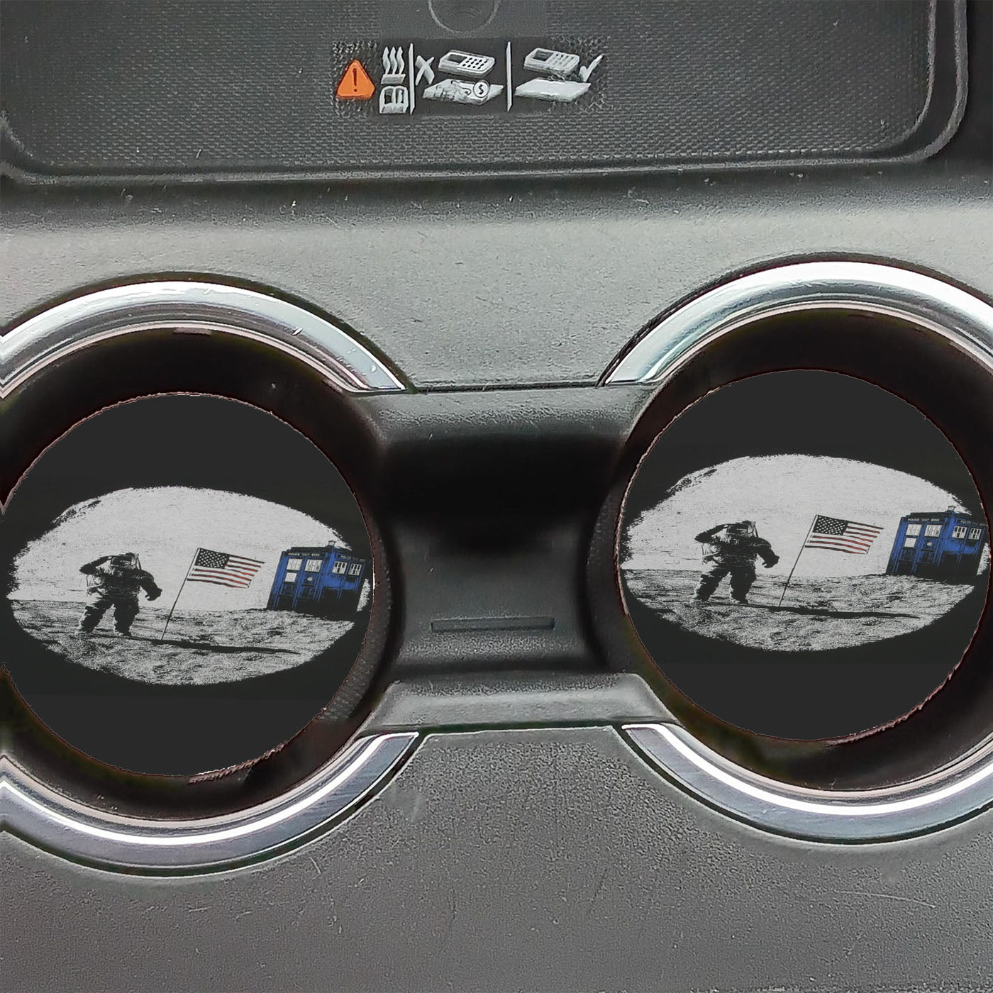 Amstrong In Moon Tardis Car Coasters