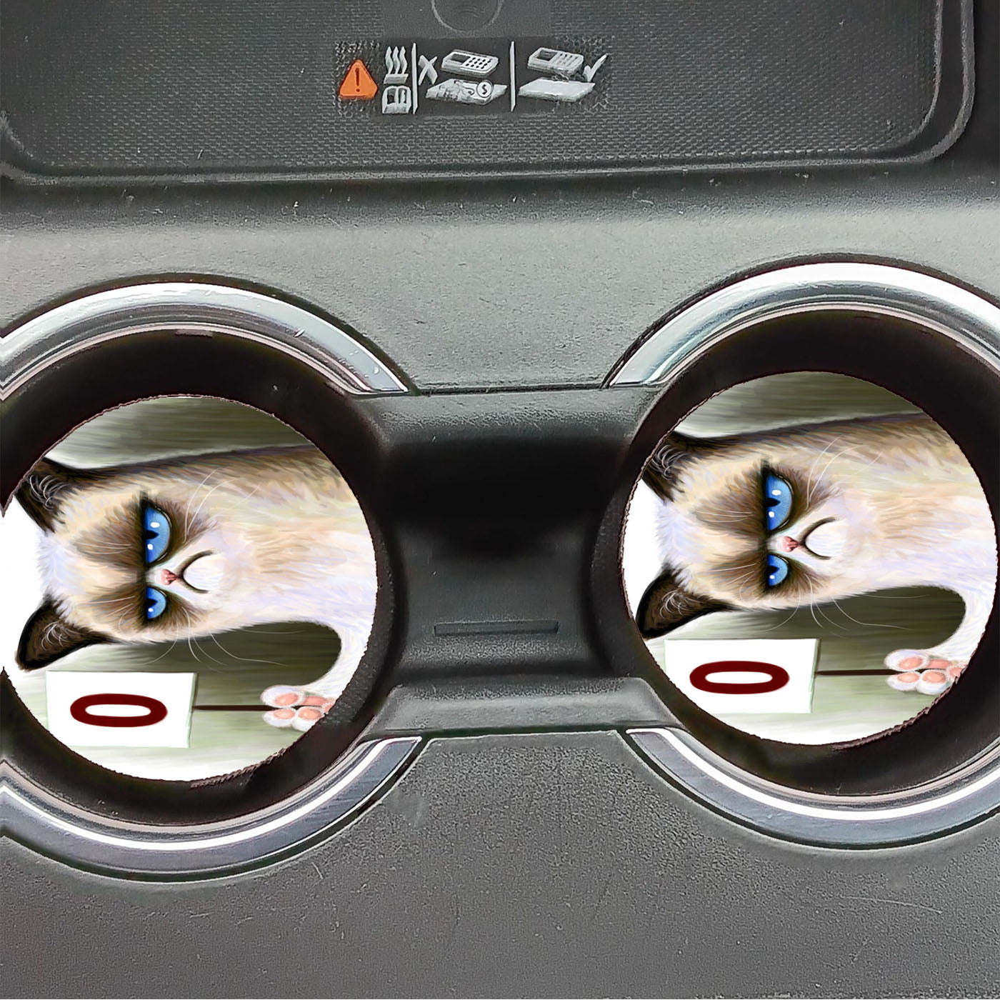Angry Grumpy Cat Car Coasters