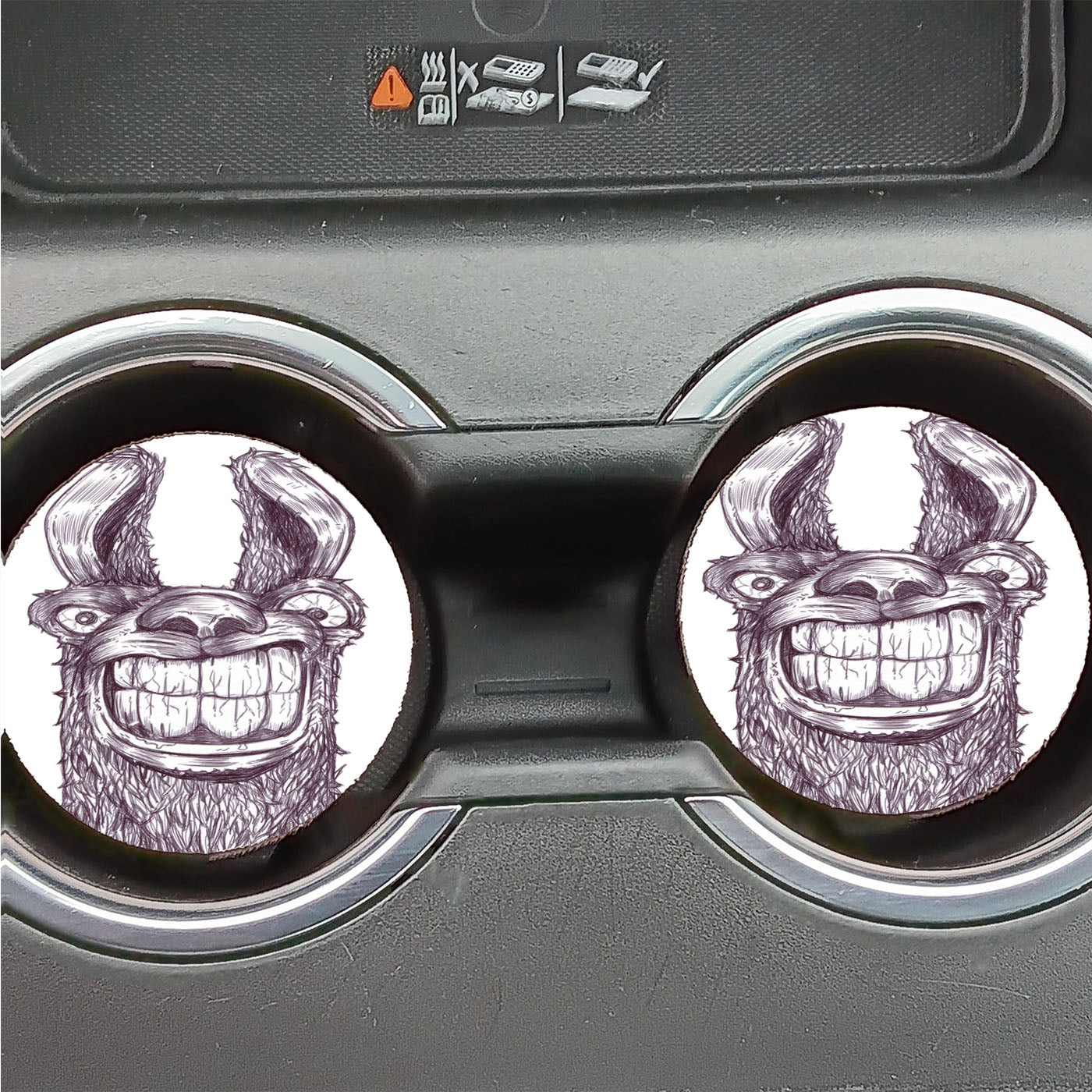 Angry Llama Wallpapers Car Coasters